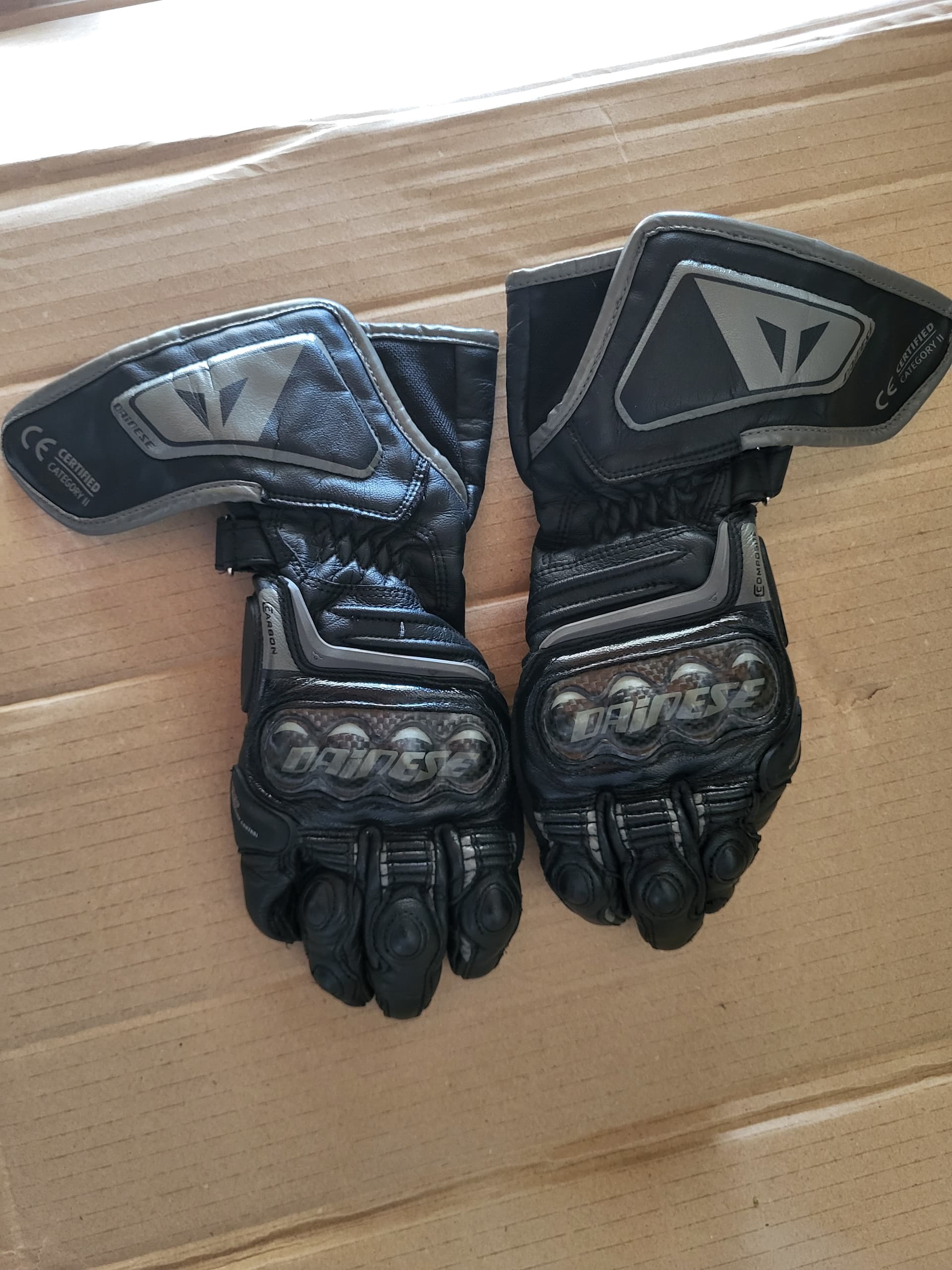 6 / XS Gants moto cuir dainese carbon d1 court