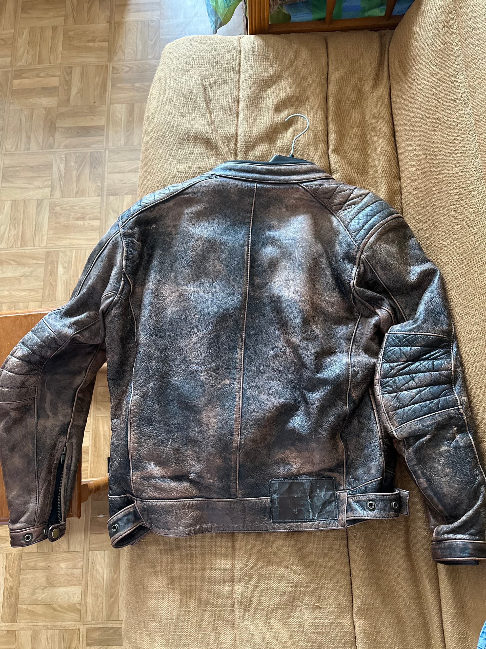 Veste moto marron vintage BERING — photo 2/4
