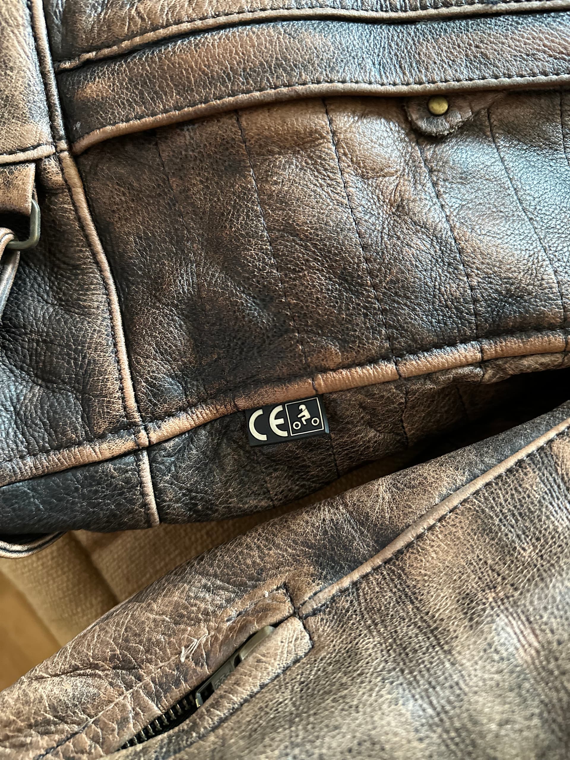 Veste moto marron vintage BERING — photo 4/4