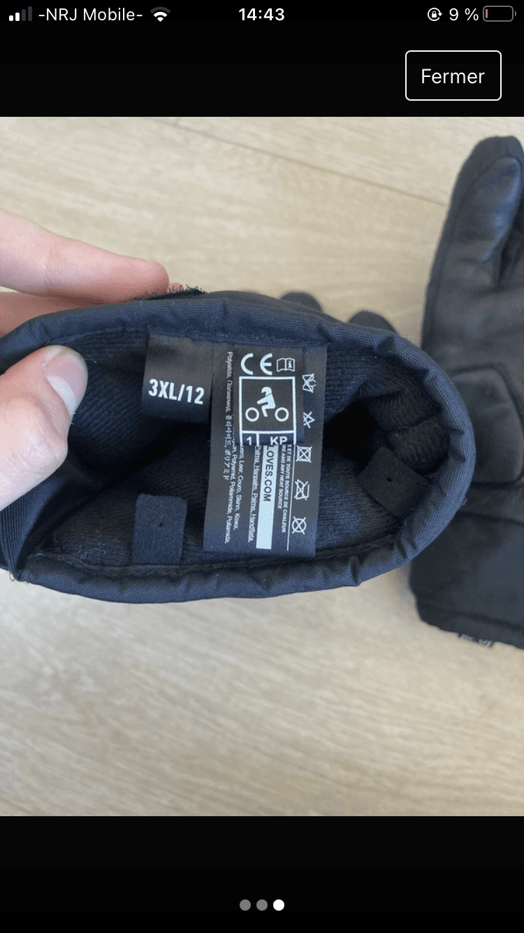 Gant moto Racer 3XL — photo 3/3