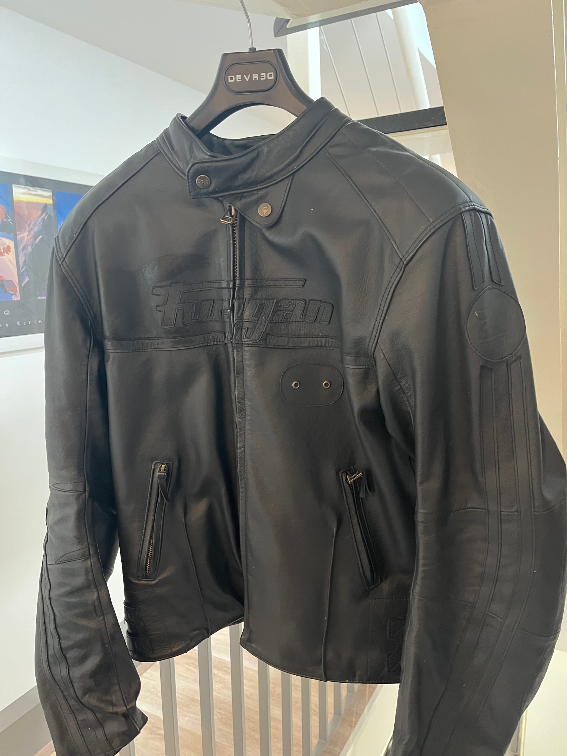 Blouson moto cuir Furygan Homme Noir
