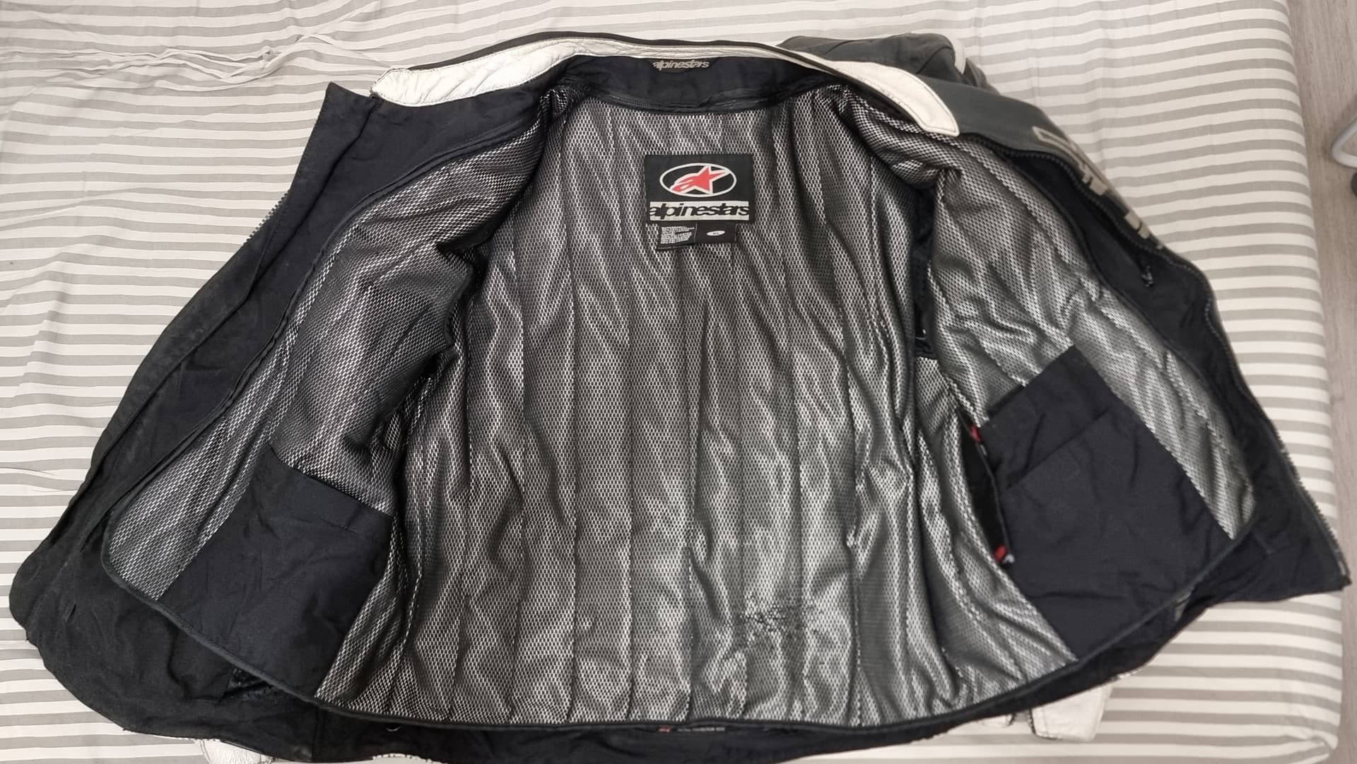 Blouson Alpinestars Cuir Noir/Blanc — photo 3/5