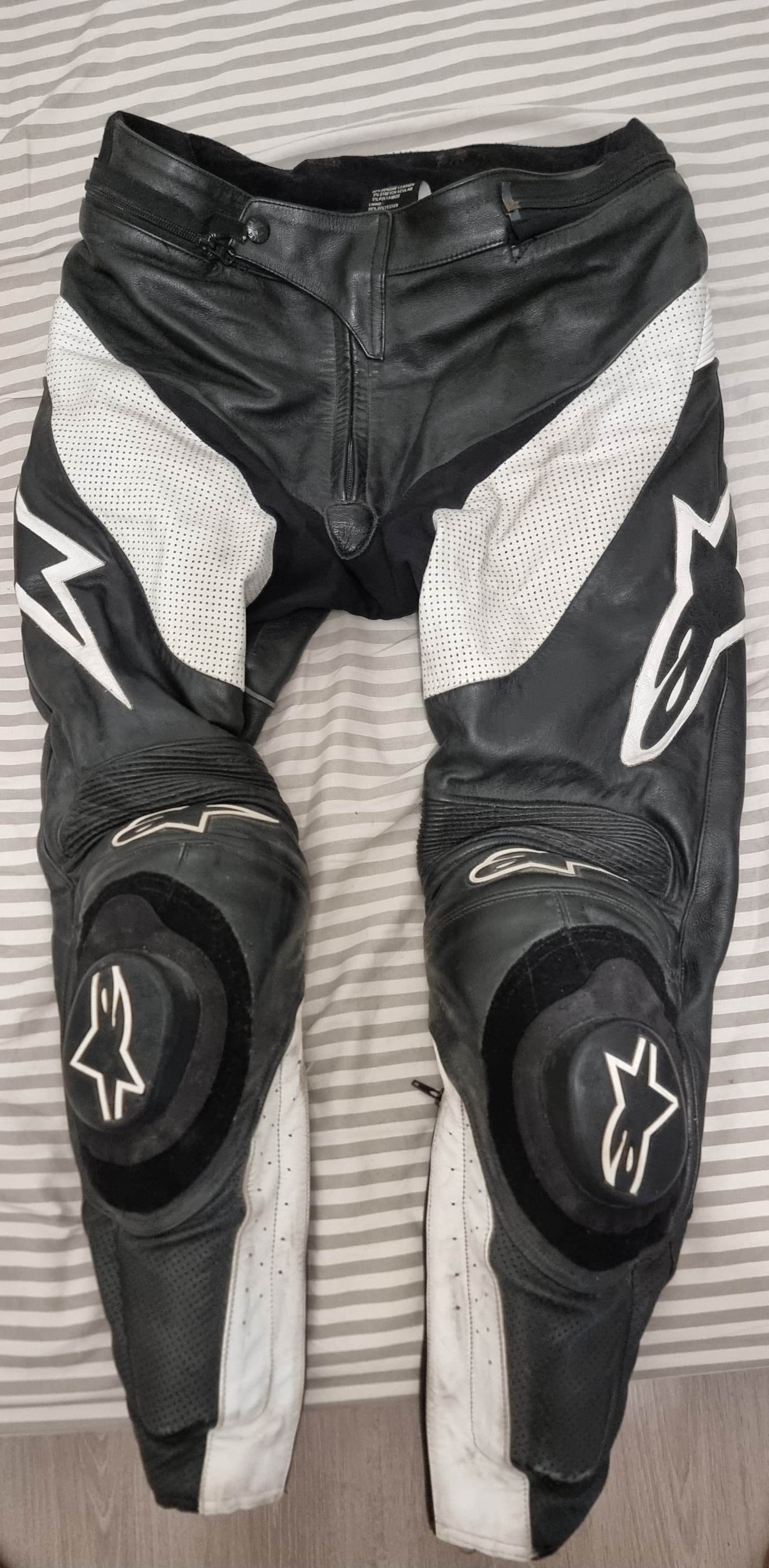 Pantalon Alpinestars Cuir Noir/Blanc