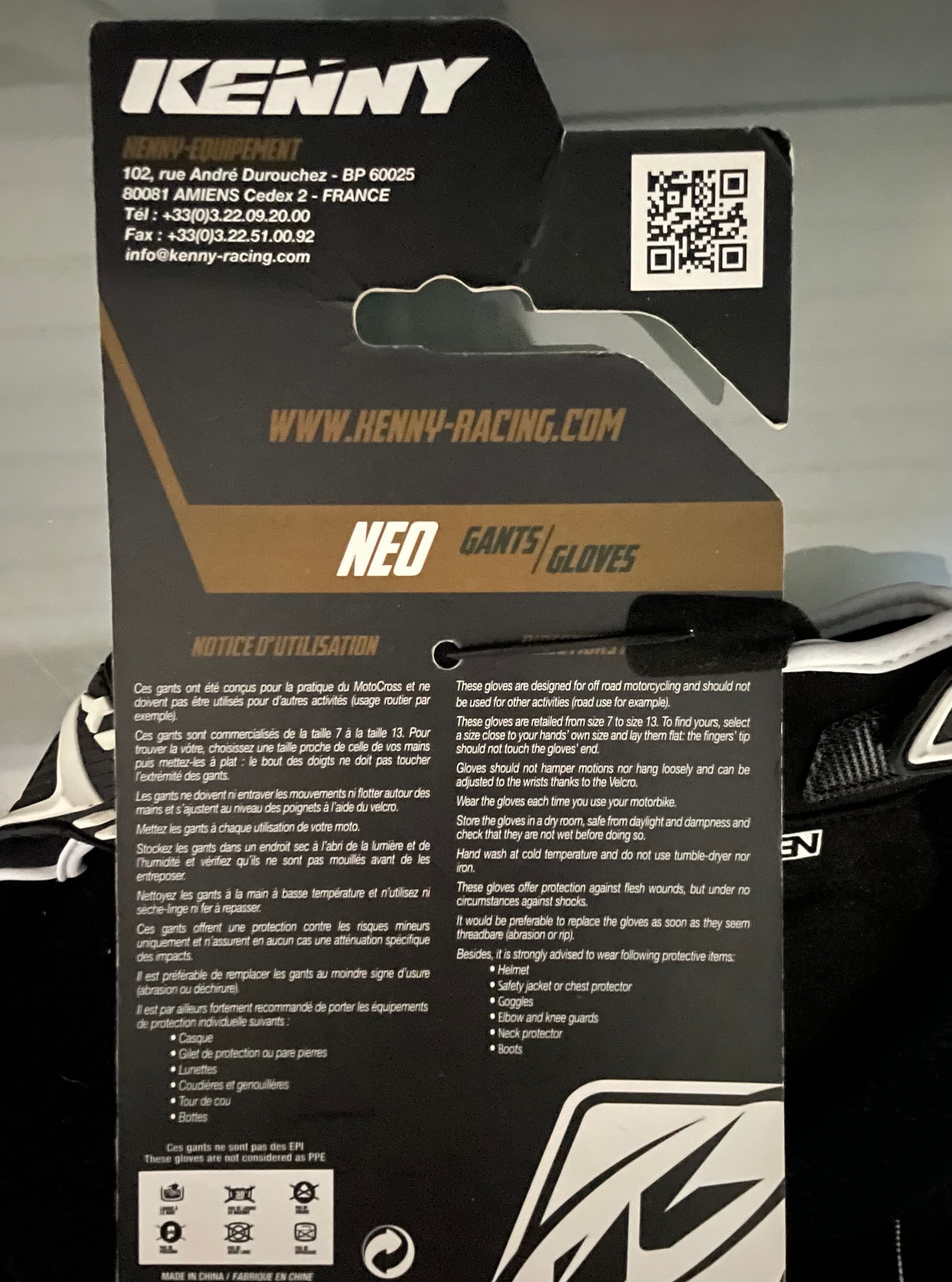 Gants moto cross Kenny neuf — photo 2/3