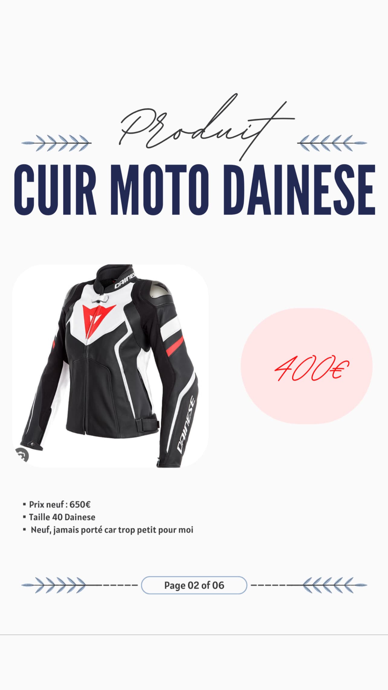 Vesre cuir Dainese femme — photo 1/1