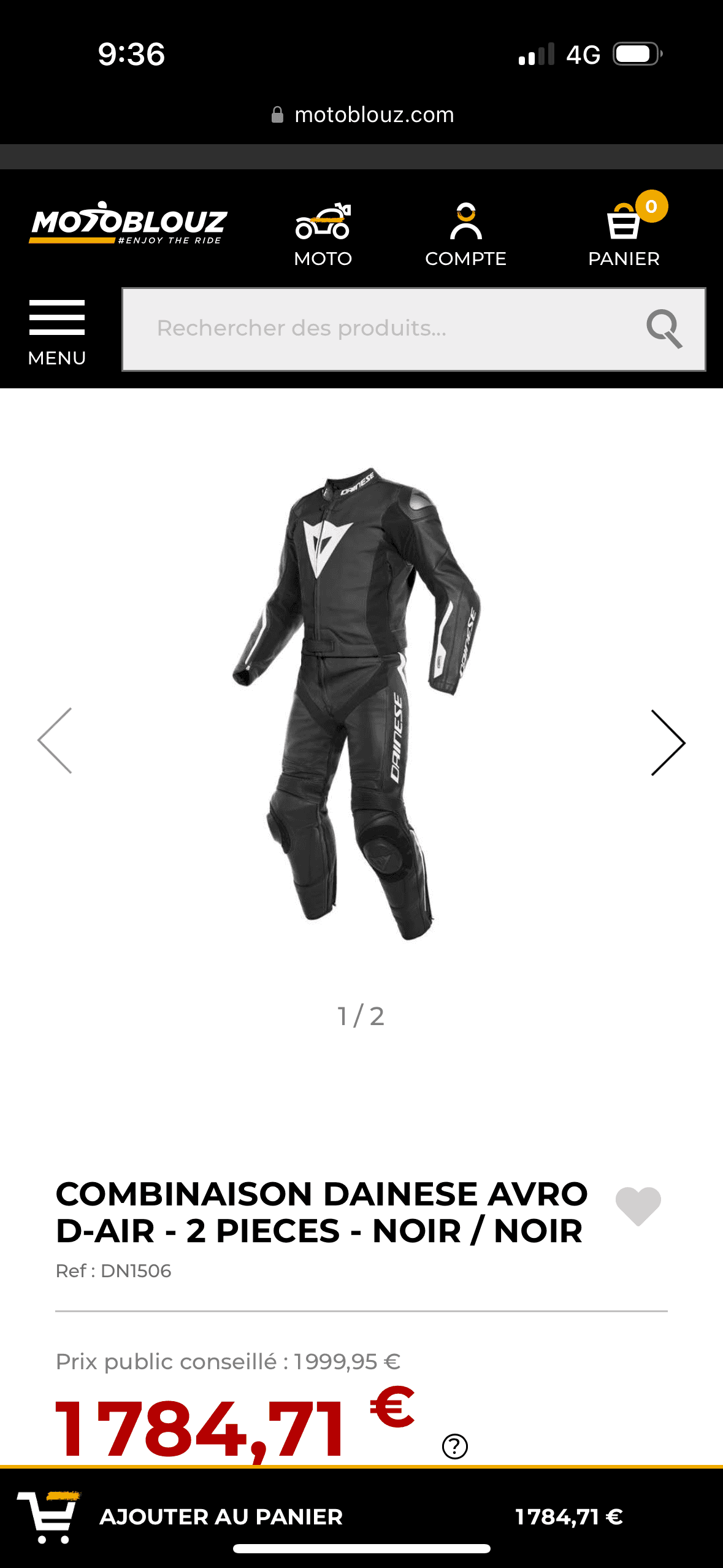 Combinaison Dainese full cuire D-Air 2 pièces taille 50 (S,M) — photo 5/5