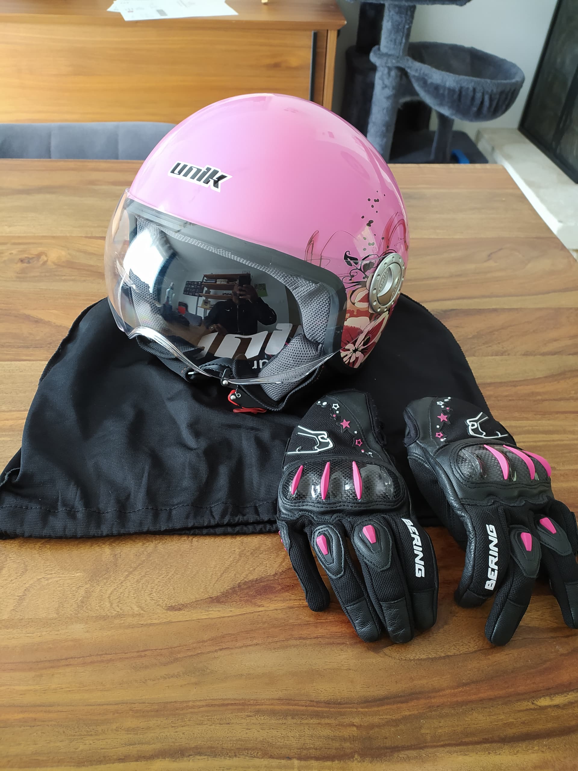 Casque moto unik+ gants bering — photo 3/3