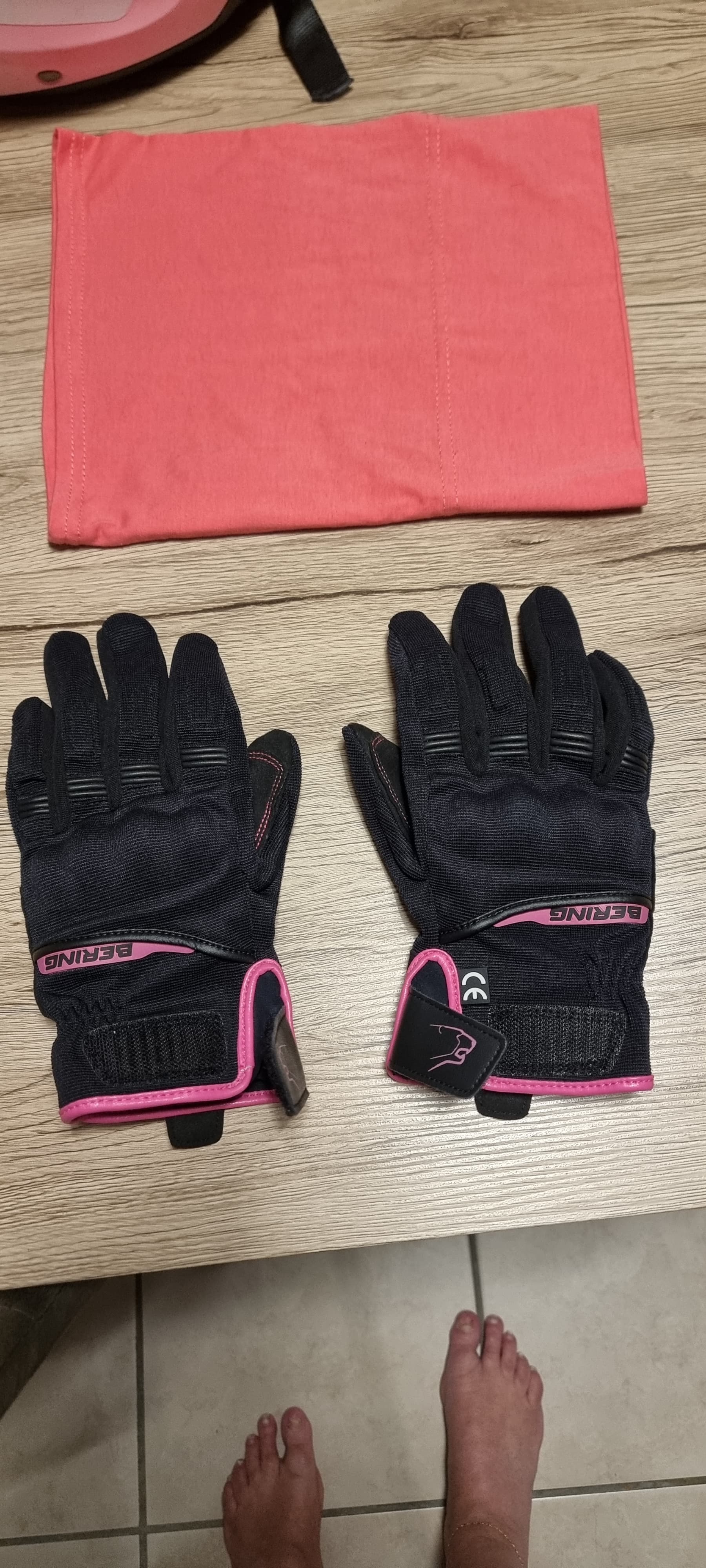 Casque femme +gants bering noir et rose taille 8xl — photo 4/4