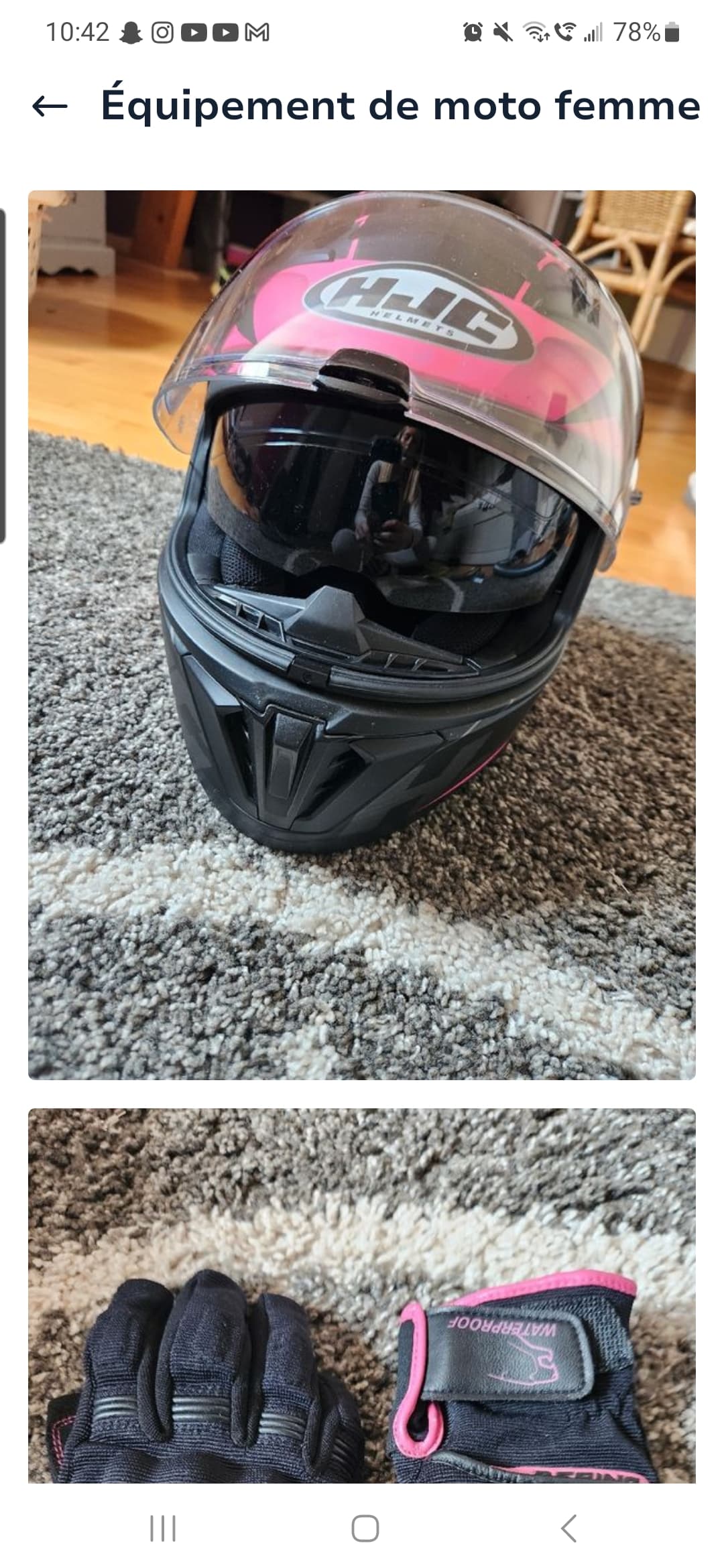 Casque moto HJC femme