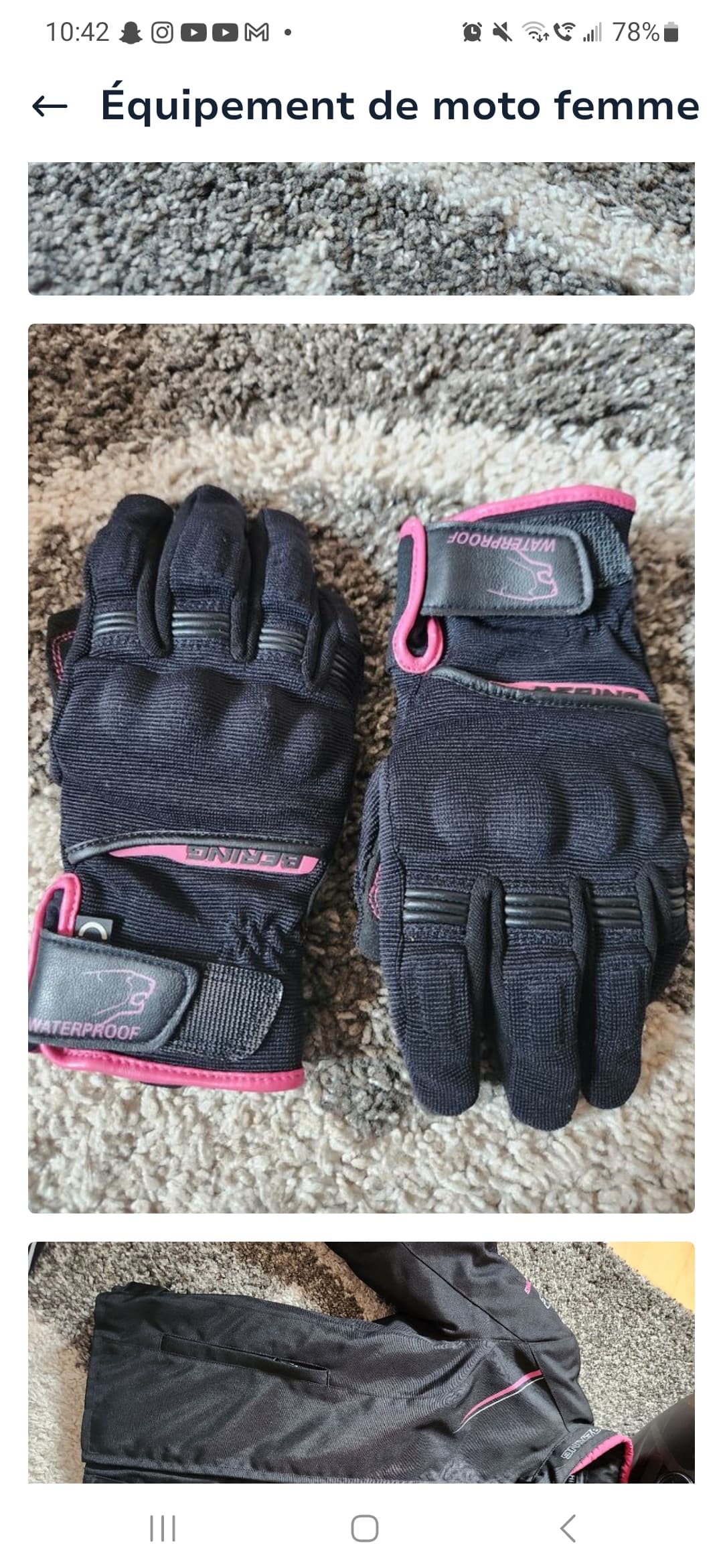 Gants moto femme