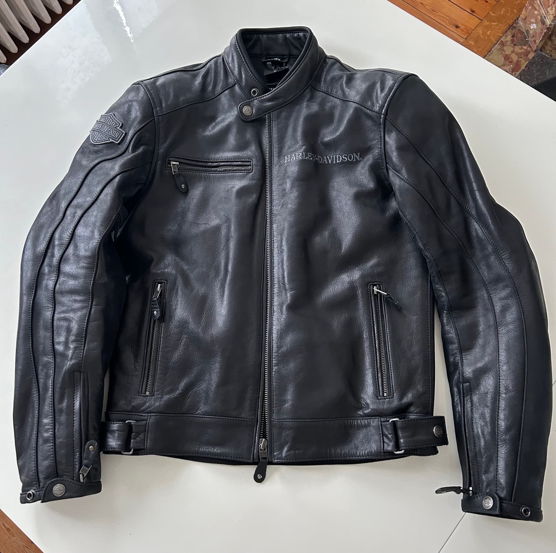 Blouson en cuir réfléchissant Harley Davidson — photo 2/5