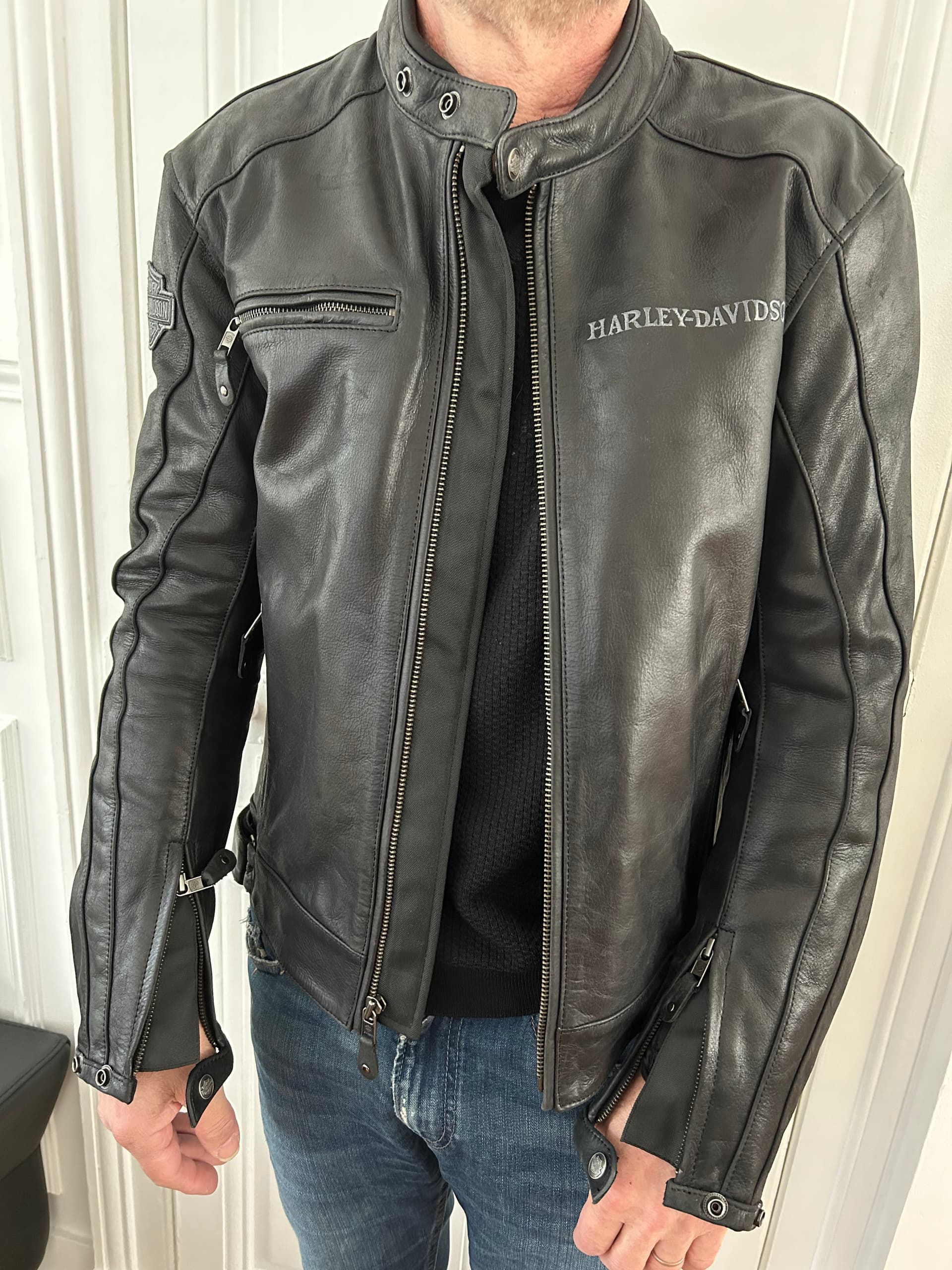 Blouson en cuir réfléchissant Harley Davidson — photo 4/5