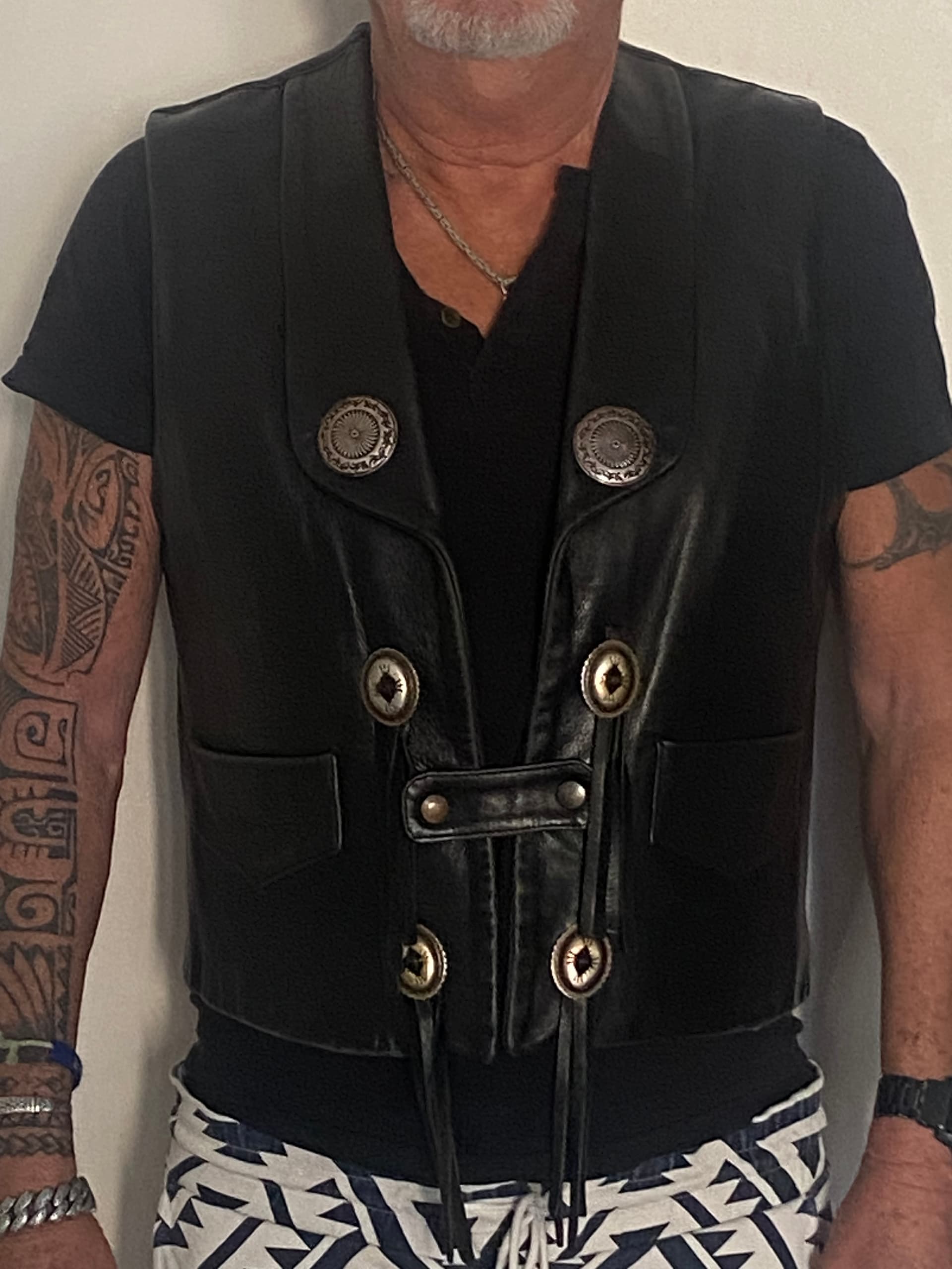 Gillet biker cuir