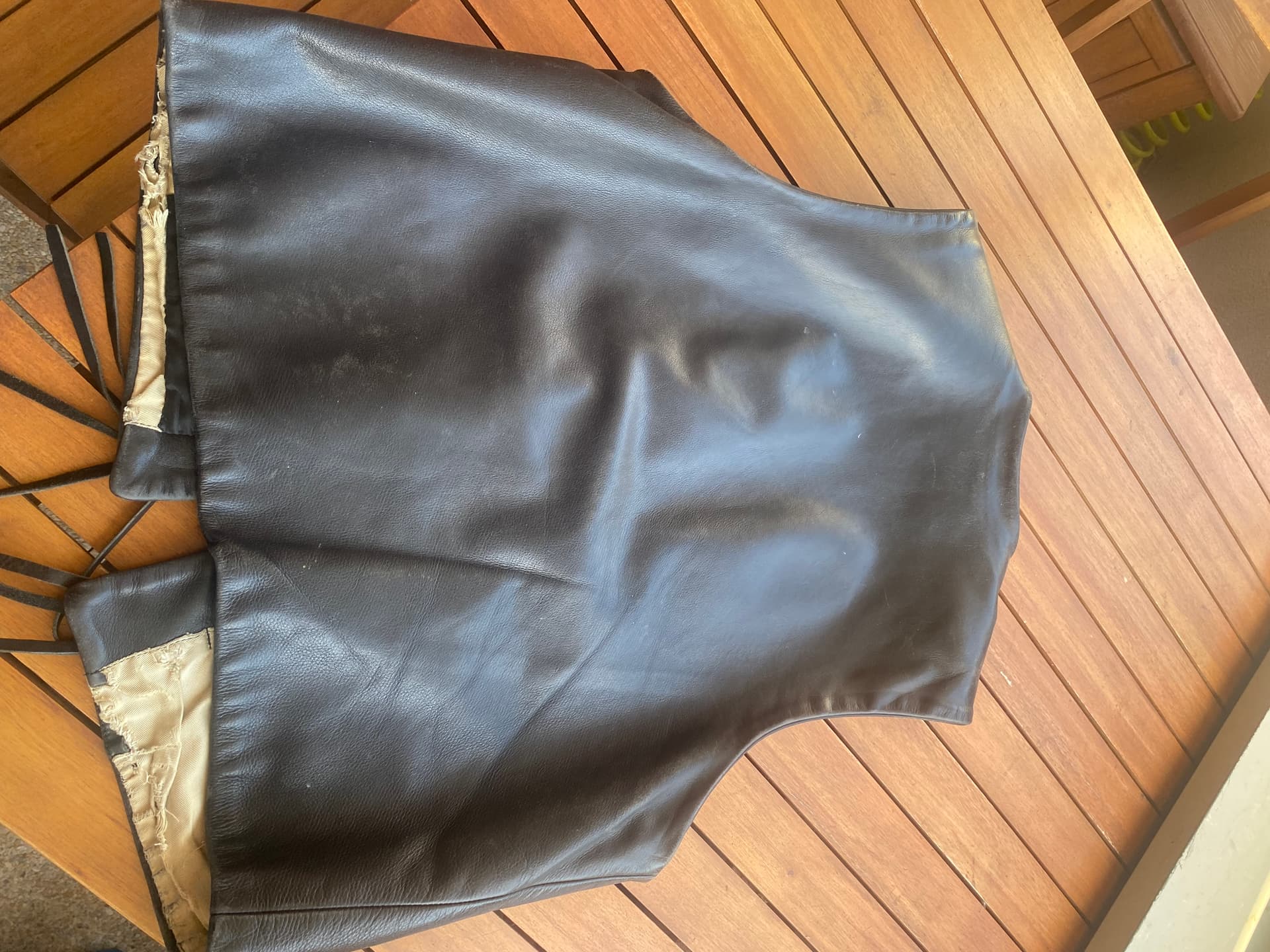 Gillet biker cuir — photo 3/5
