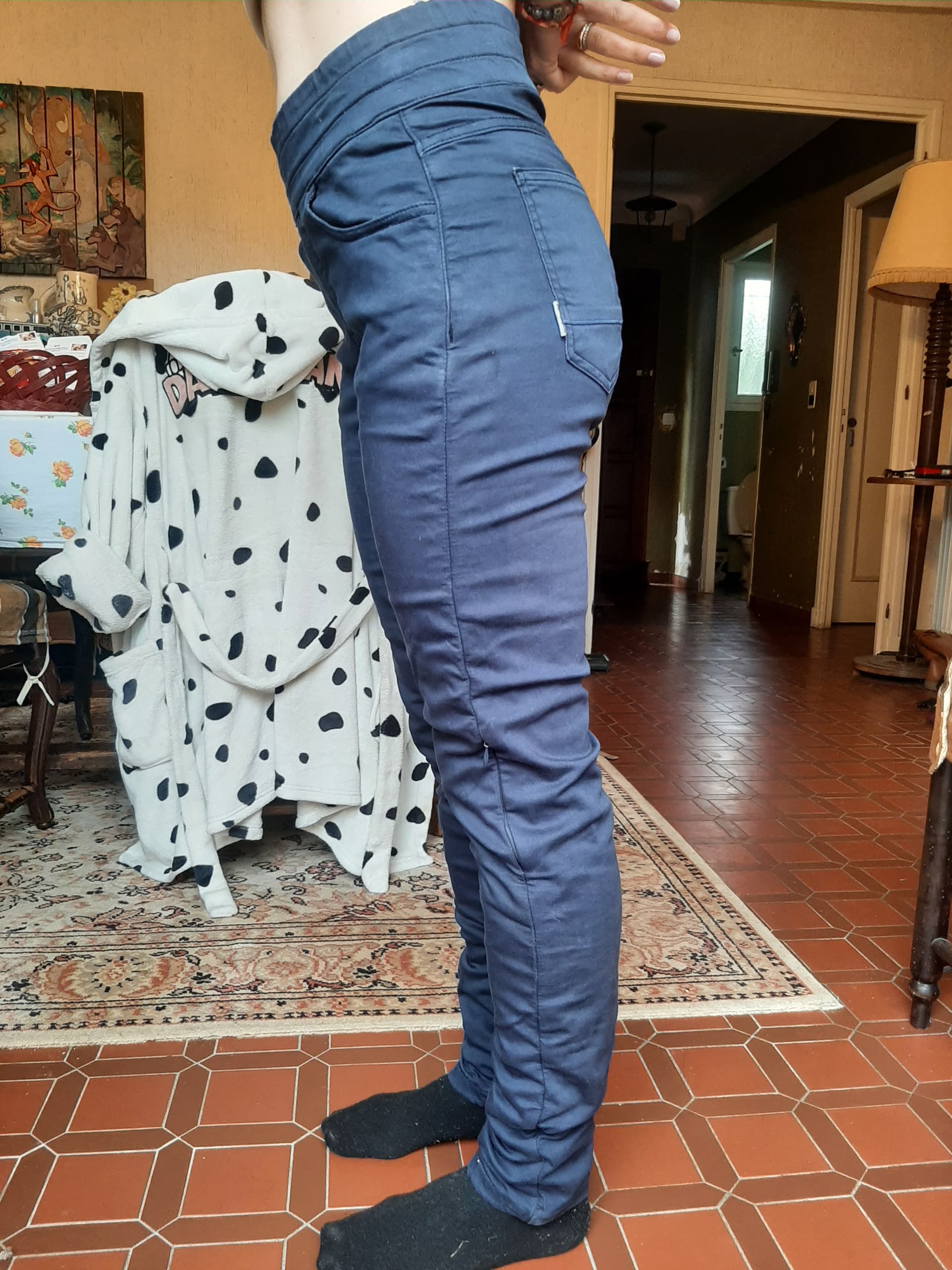 Pantalon legging bleu foncé overlap