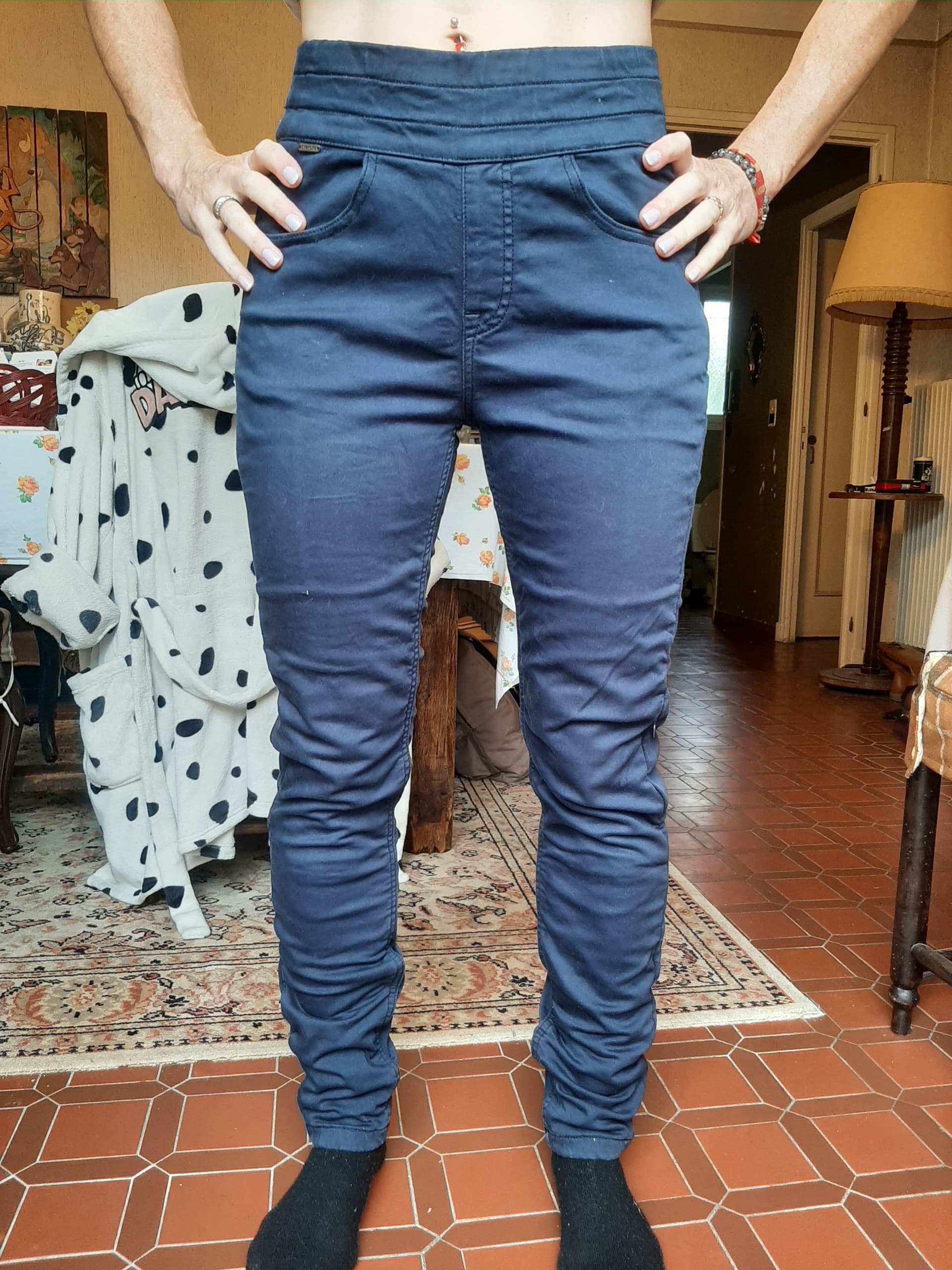 Pantalon legging bleu foncé overlap — photo 2/3