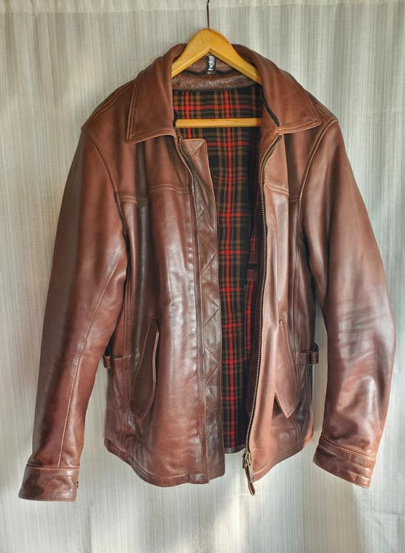 🏍 Veste moto en cuir marron Helstons