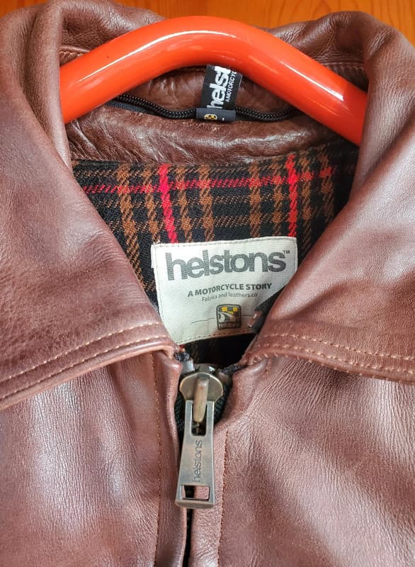 🏍 Veste moto en cuir marron Helstons — photo 9/15