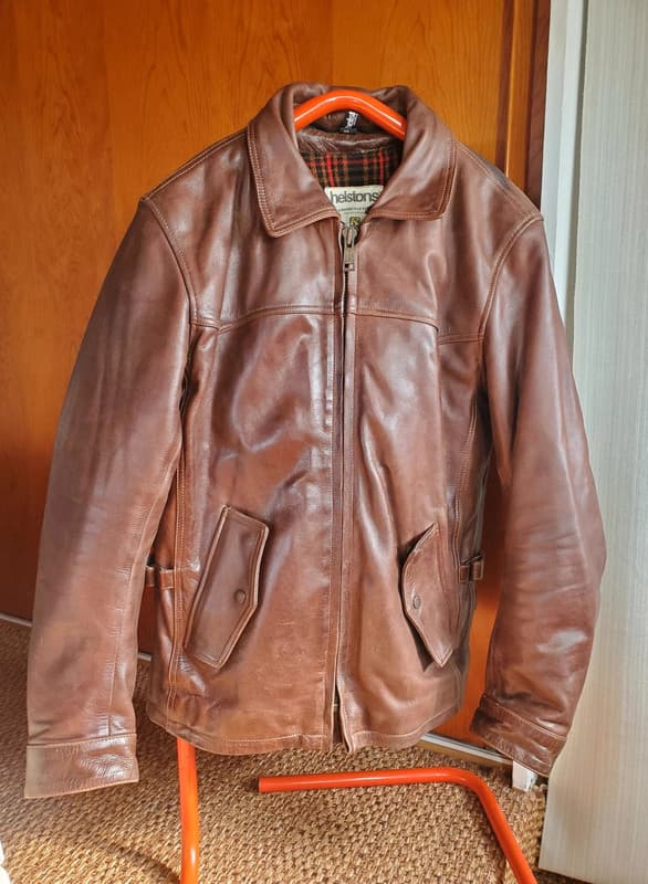 🏍 Veste moto en cuir marron Helstons — photo 12/15