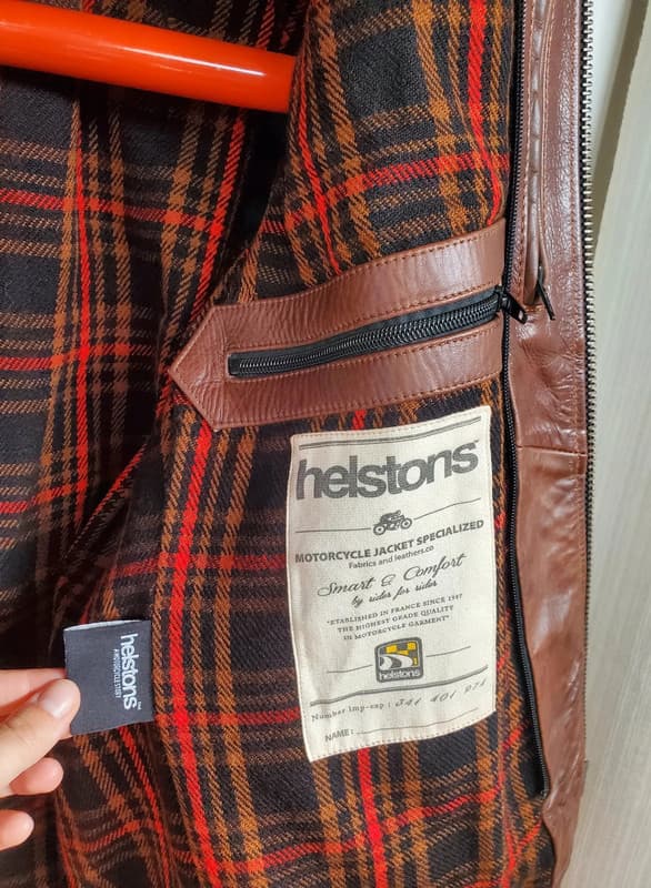 🏍 Veste moto en cuir marron Helstons — photo 13/15