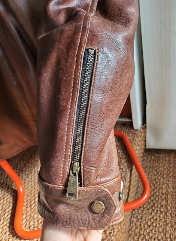 🏍 Veste moto en cuir marron Helstons — photo 14/15