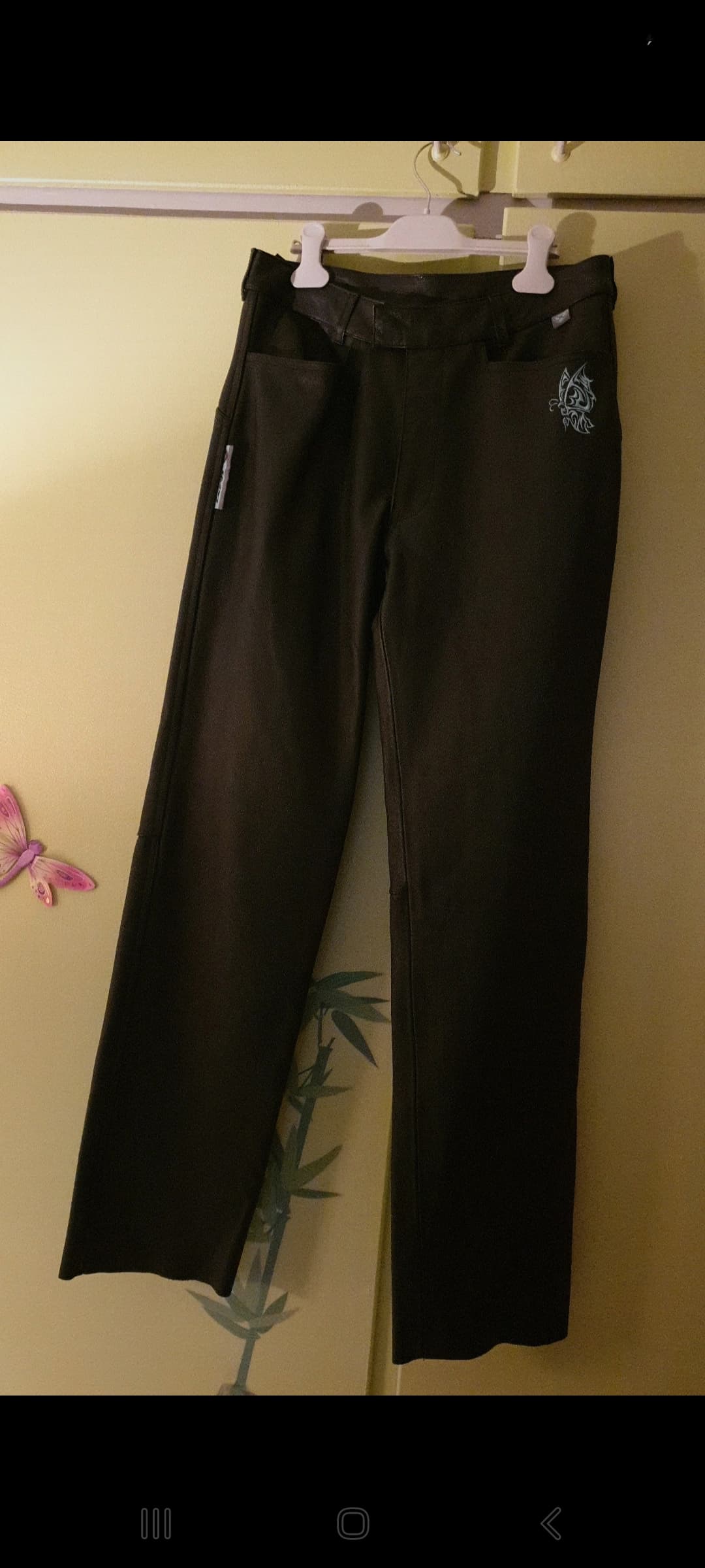 Pantalon femme cuir