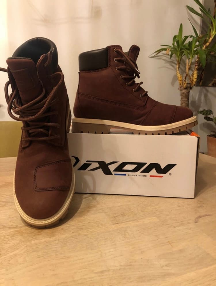 Bottines femme cuir textile IXON bordeaux — photo 2/5