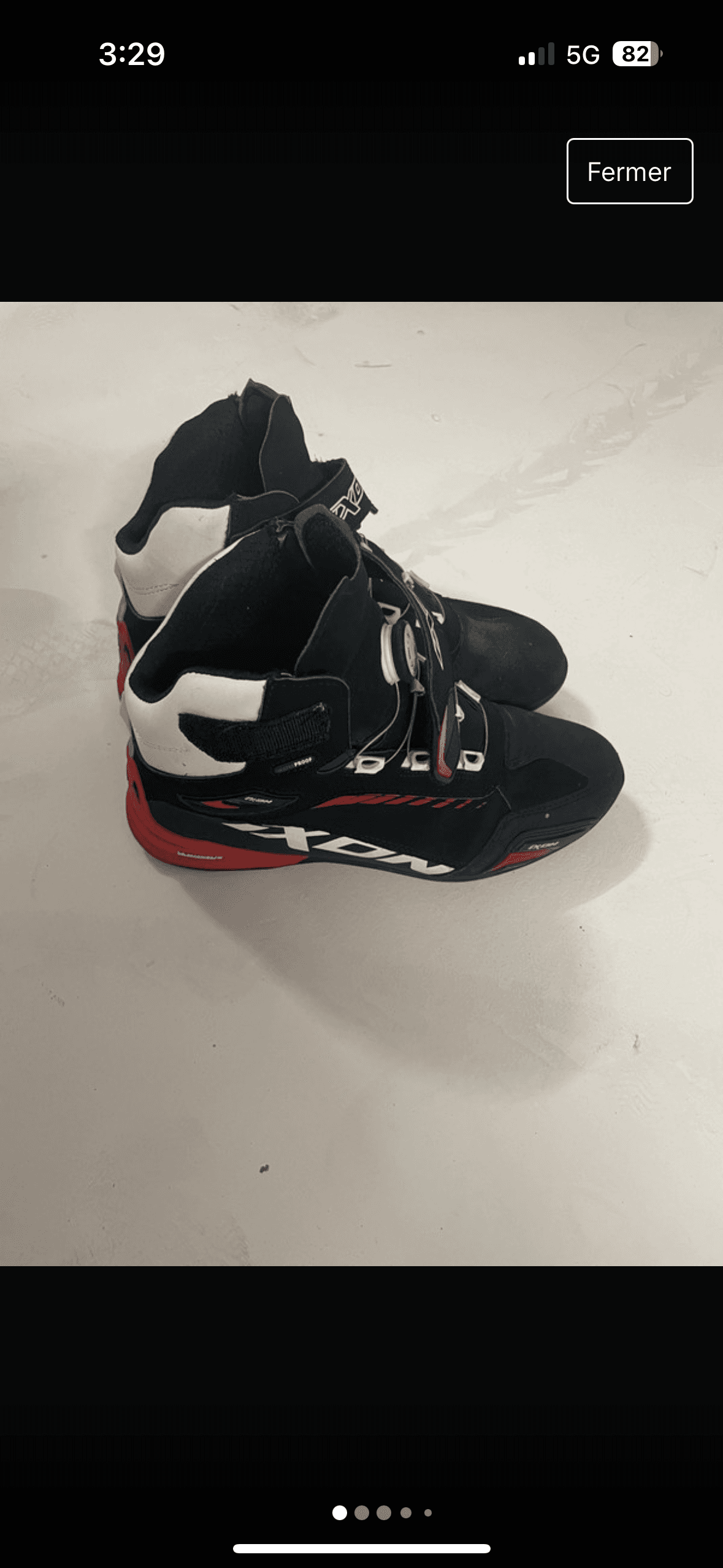 Chaussures moto ixon bull wp noire rouge