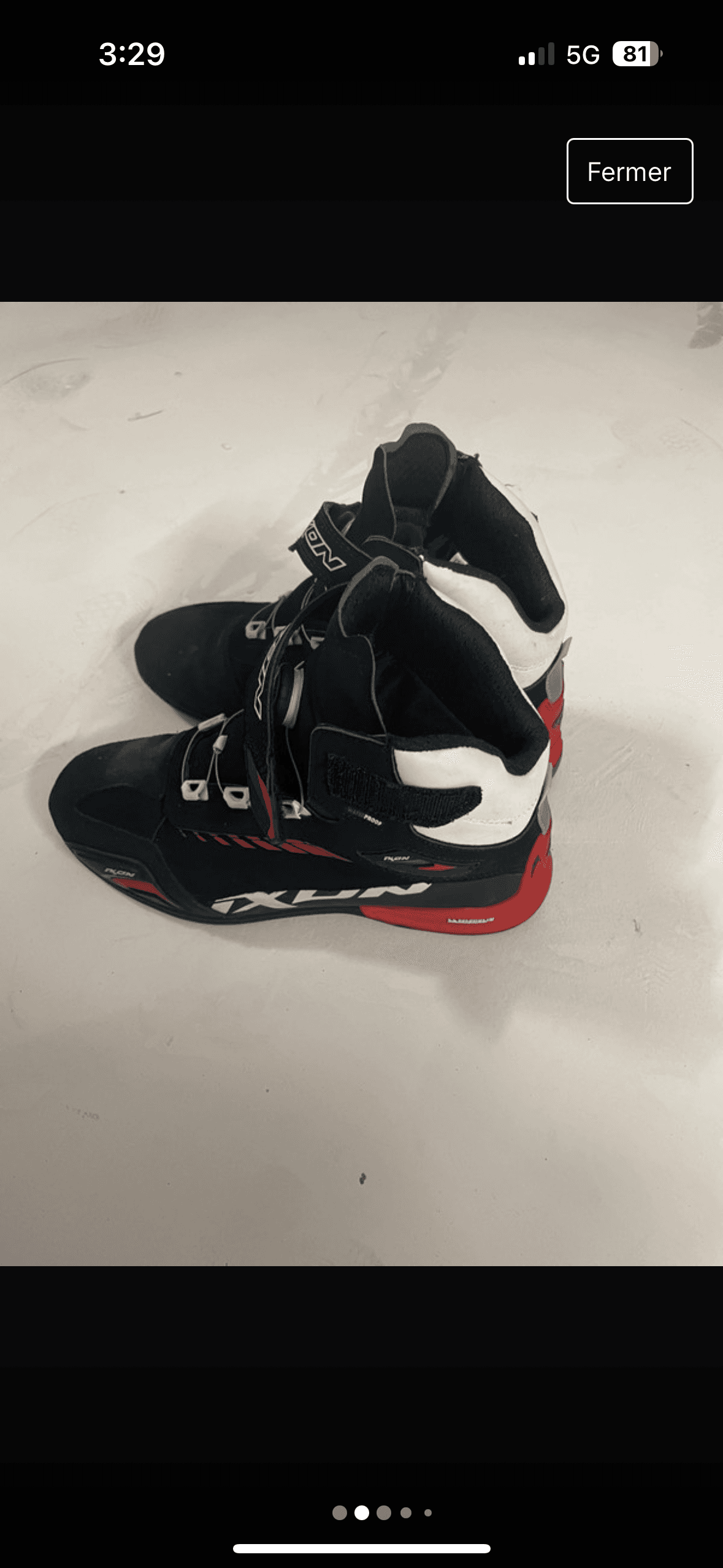 Chaussures moto ixon bull wp noire rouge — photo 2/4