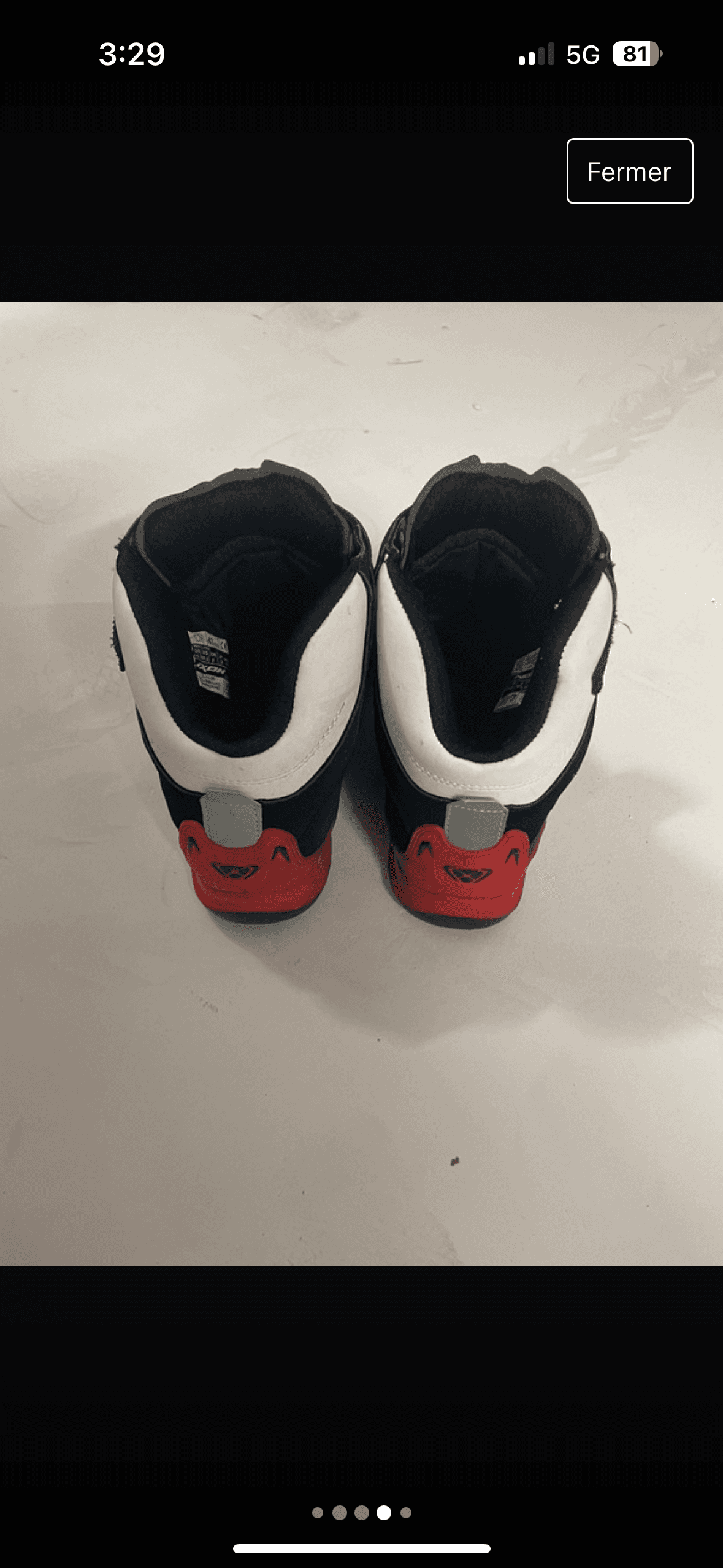 Chaussures moto ixon bull wp noire rouge — photo 3/4