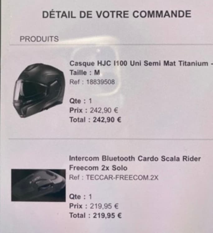 Casque HJC 1100 Uni Semi Mat Titanium + Cardo freecom 2x — photo 5/5