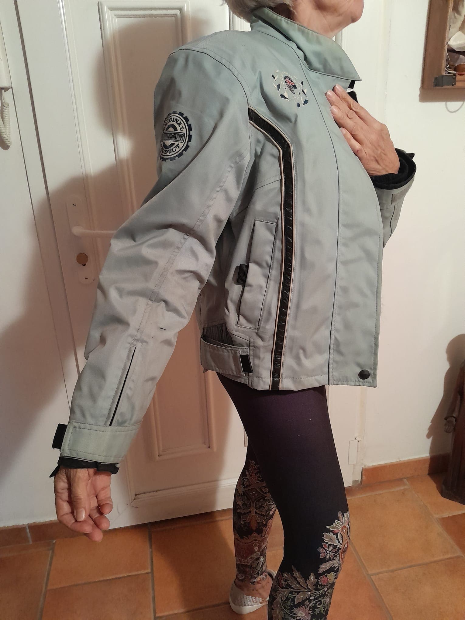 BLOUSON MOTO TISSU IMPERMEABLE — photo 5/10