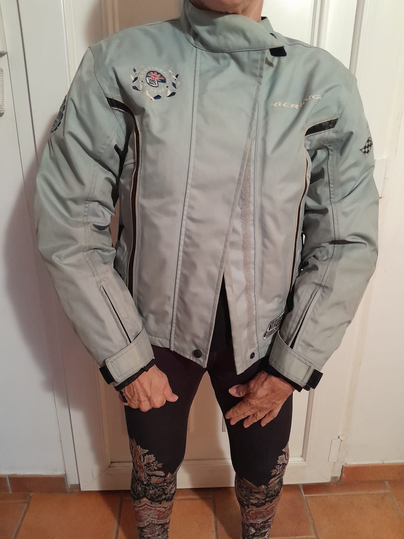 BLOUSON MOTO TISSU IMPERMEABLE — photo 6/10