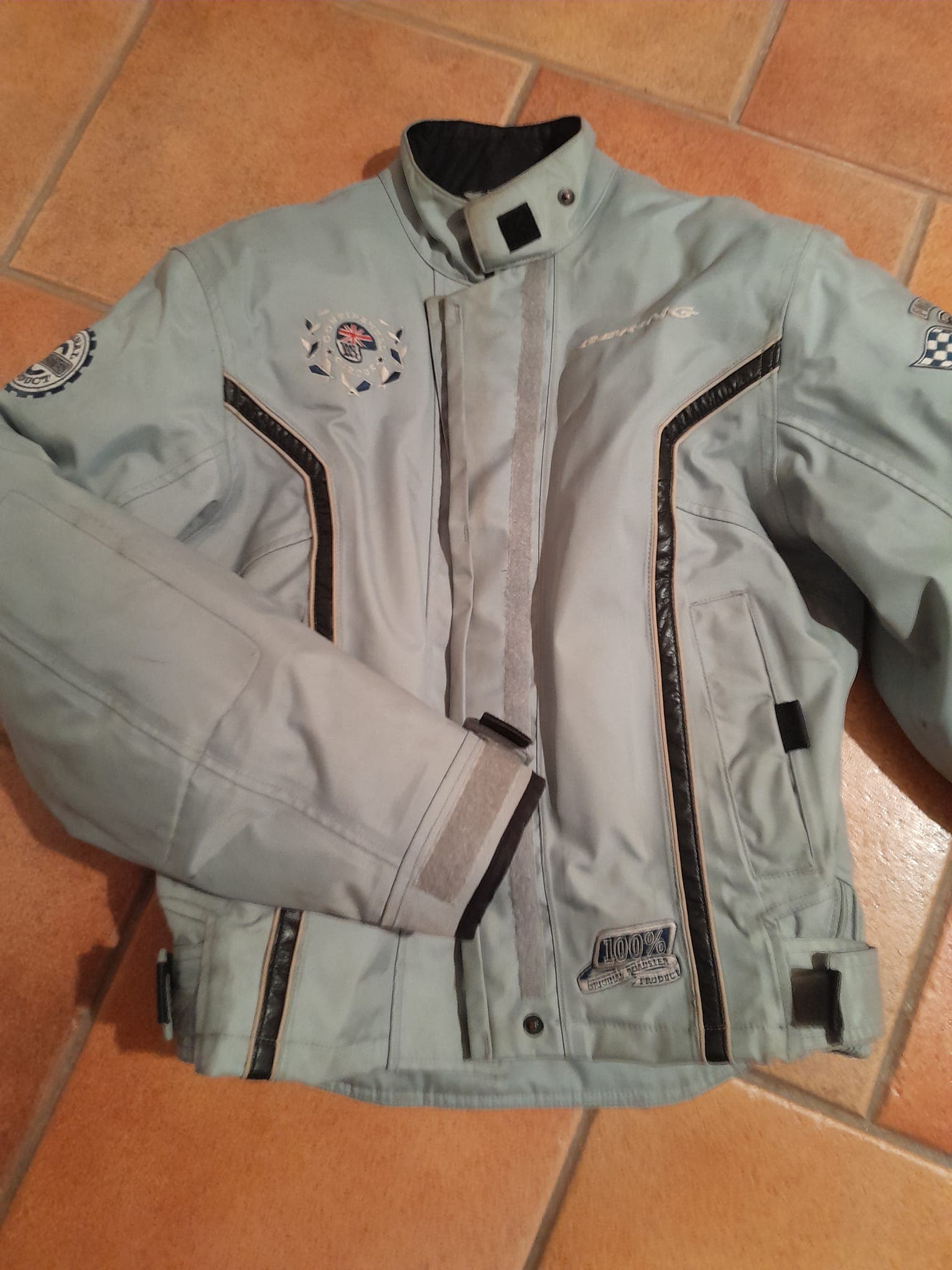 BLOUSON MOTO TISSU IMPERMEABLE — photo 7/10