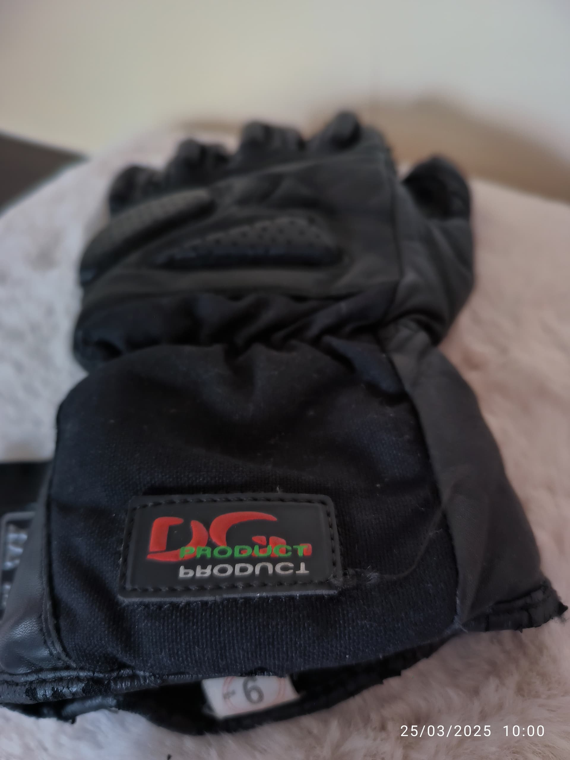 Gants noir moto DG cuir KEVLAR T9 ou M — photo 3/5