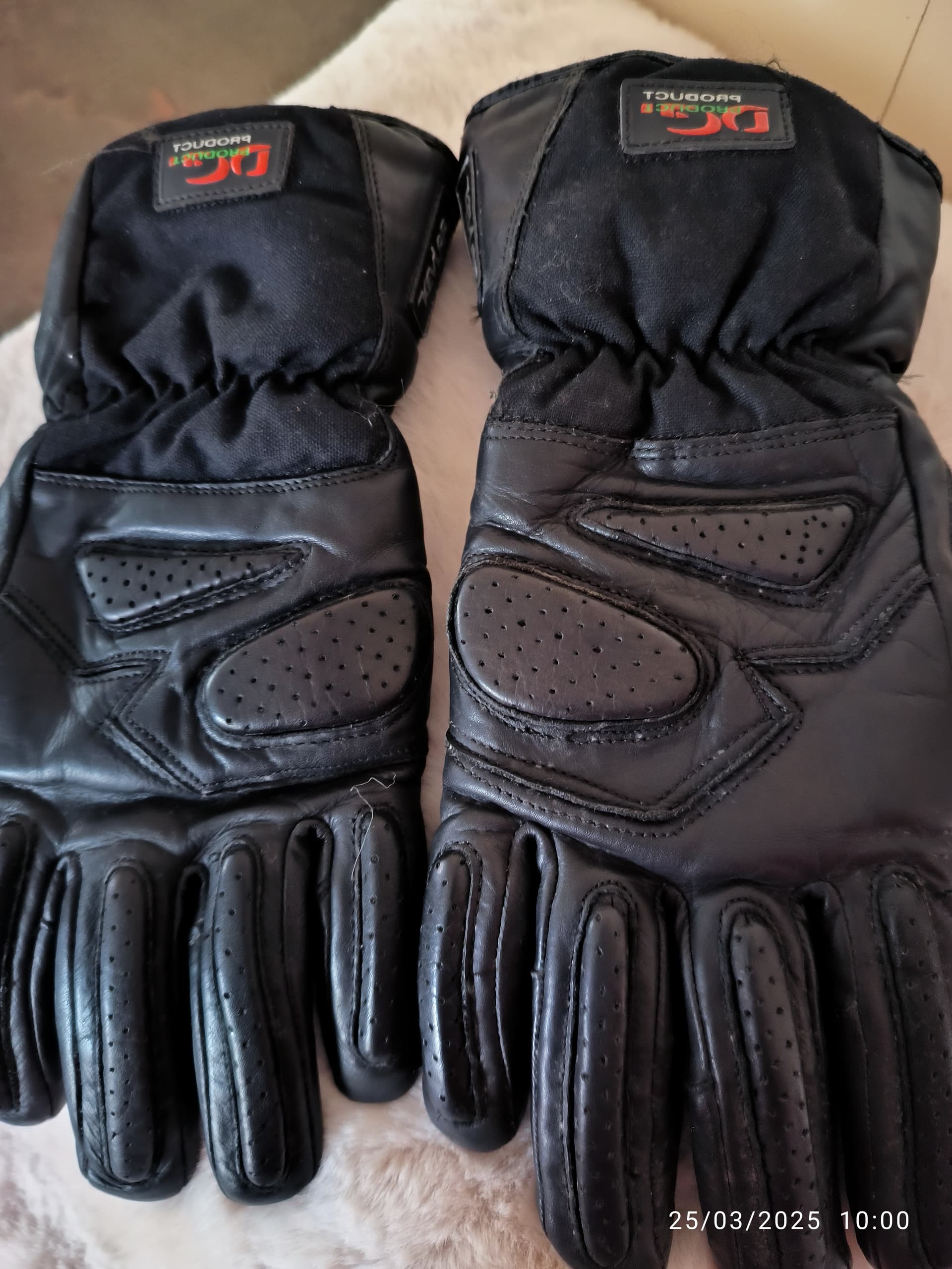 Gants noir moto DG cuir KEVLAR T9 ou M — photo 5/5