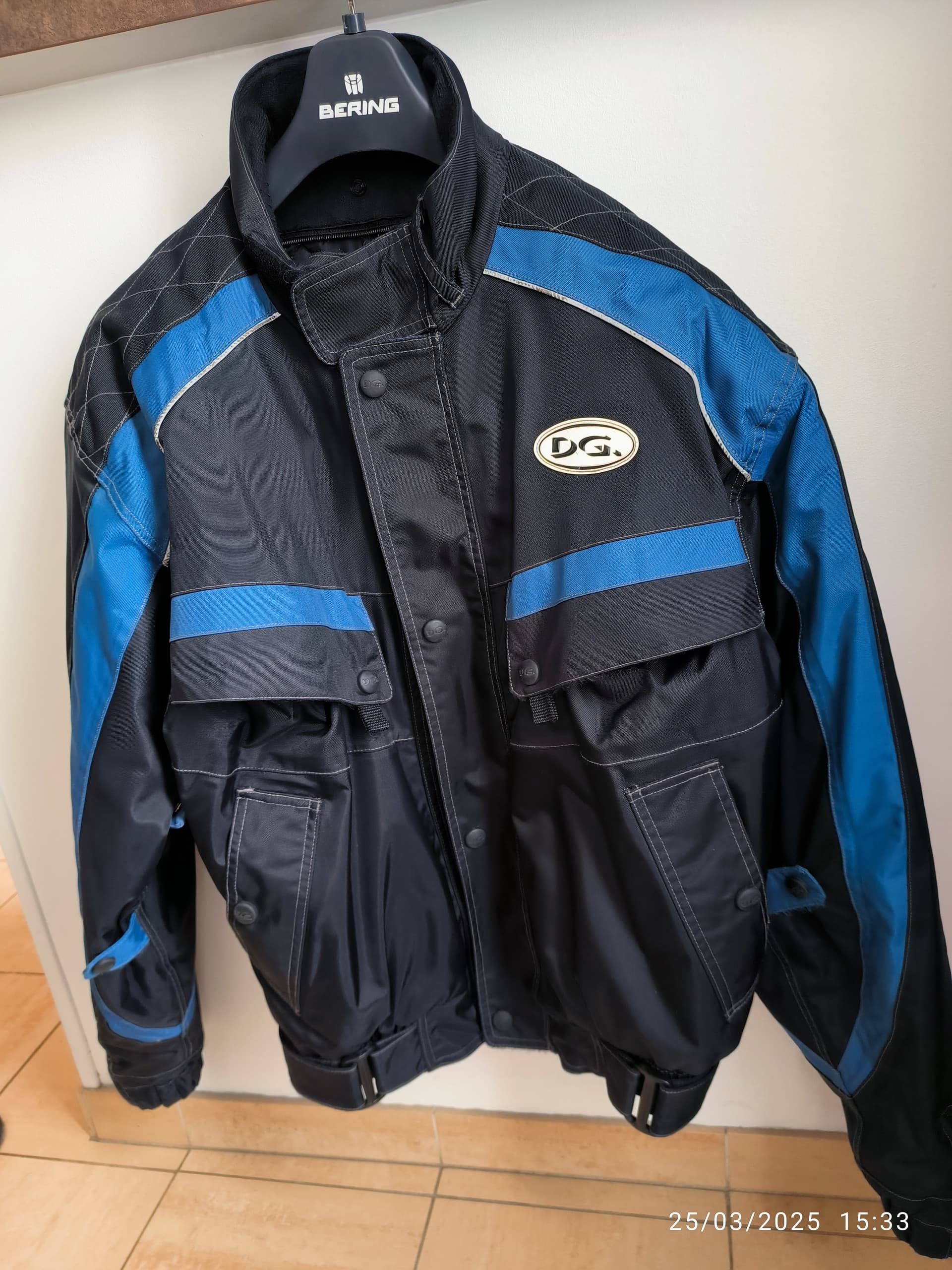 Blouson moto DG  XL noir et bleu