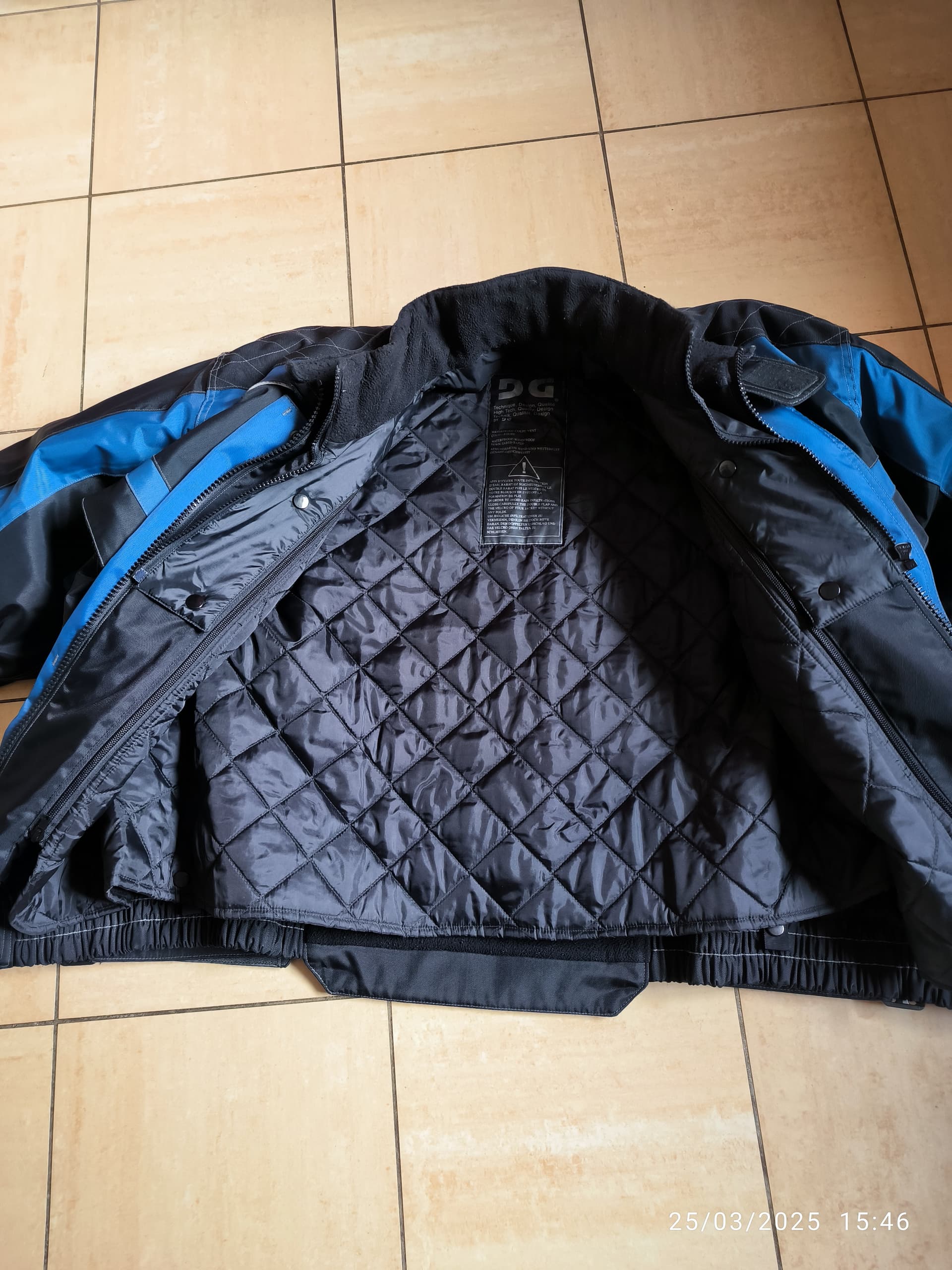 Blouson moto DG  XL noir et bleu — photo 4/5