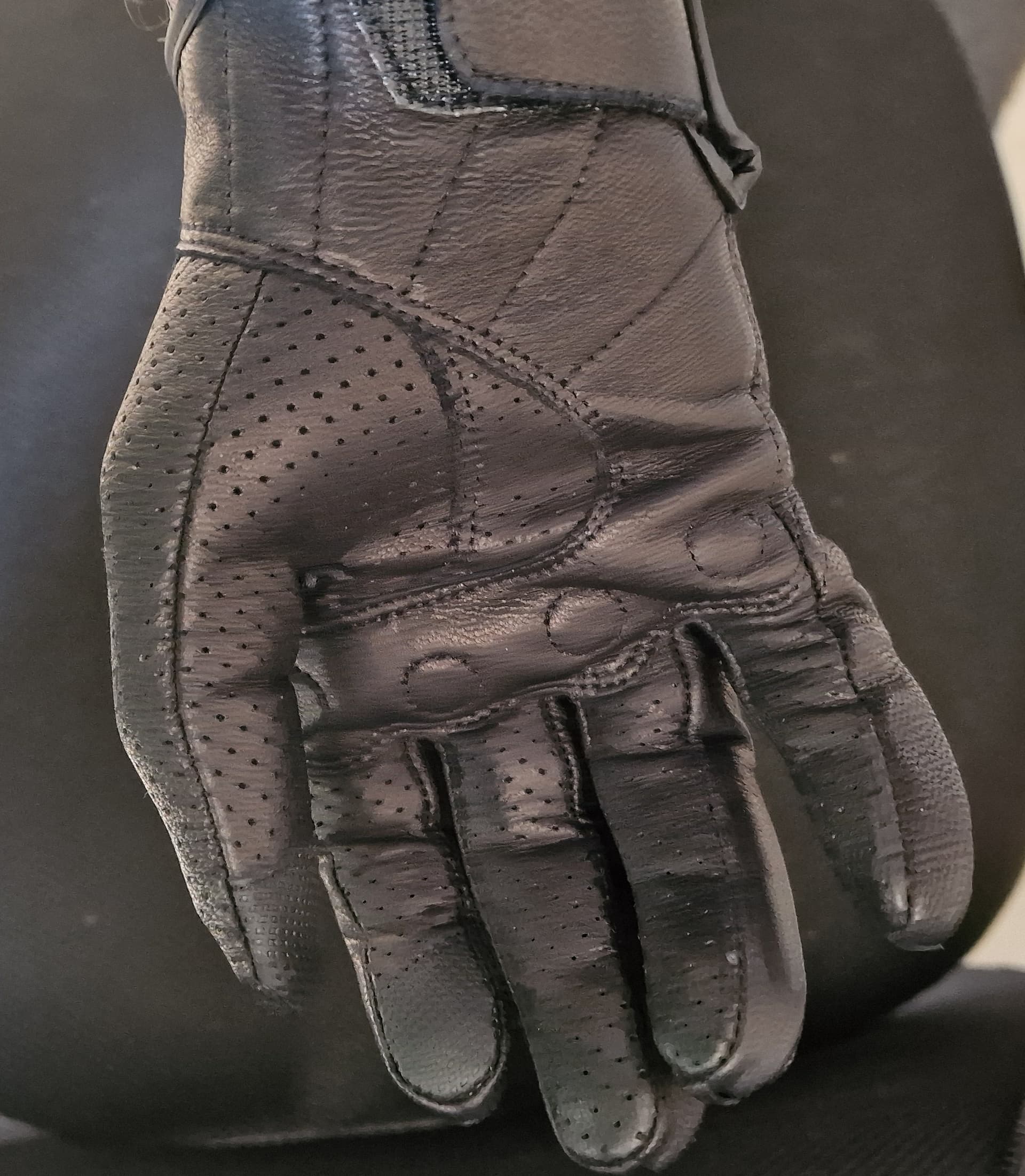 Gant moto simili cuir respiran tactile norme CE — photo 3/6