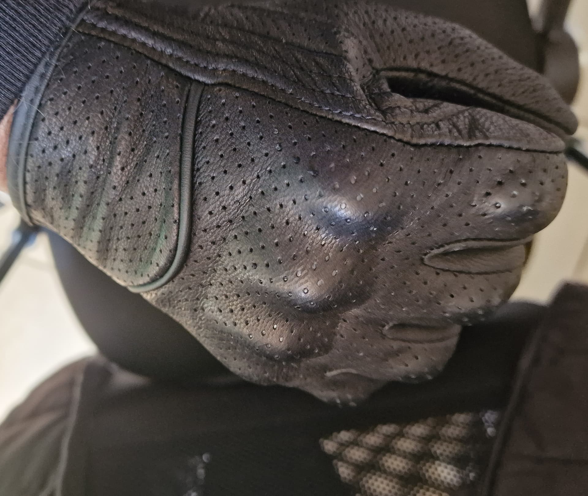Gant moto simili cuir respiran tactile norme CE — photo 6/6