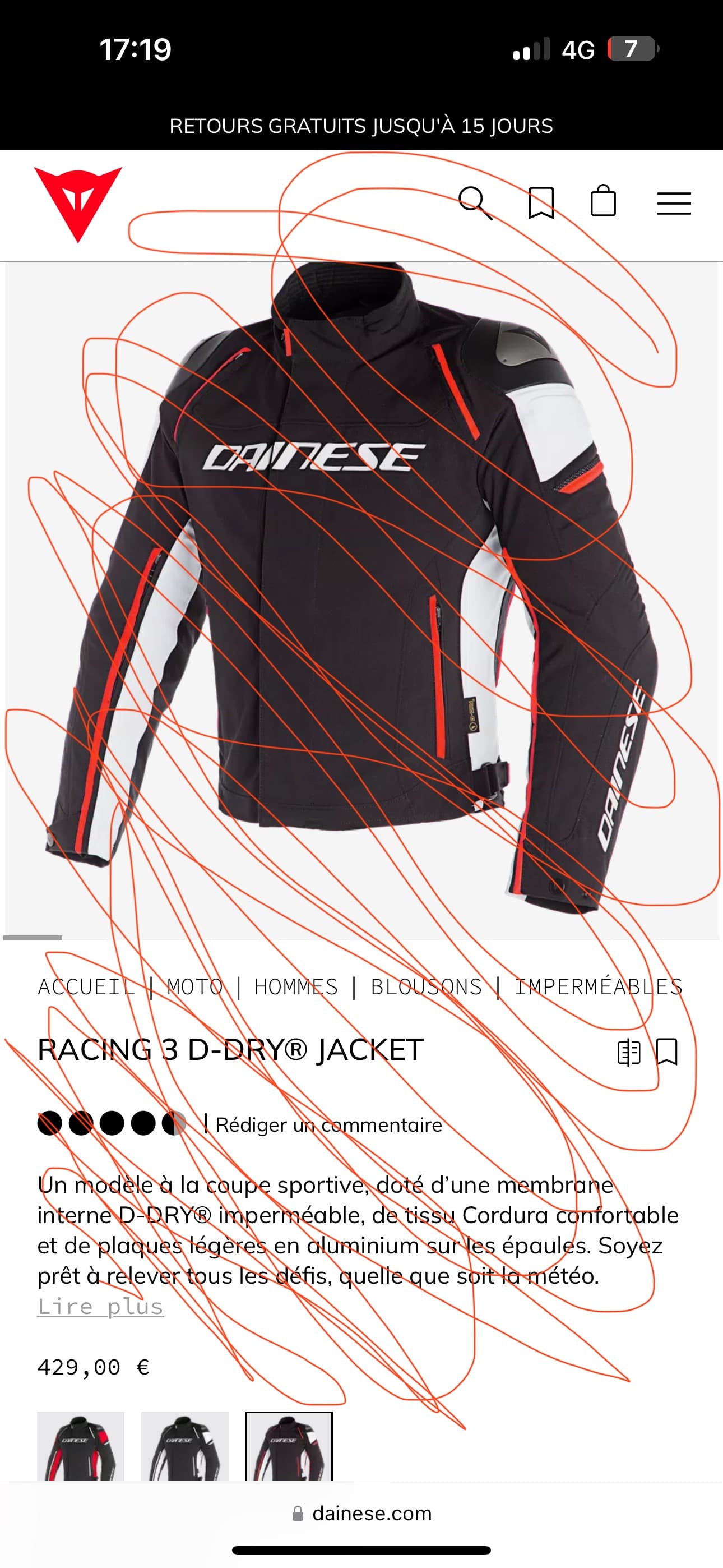 Blouson racing D-DRY dainese — photo 5/5