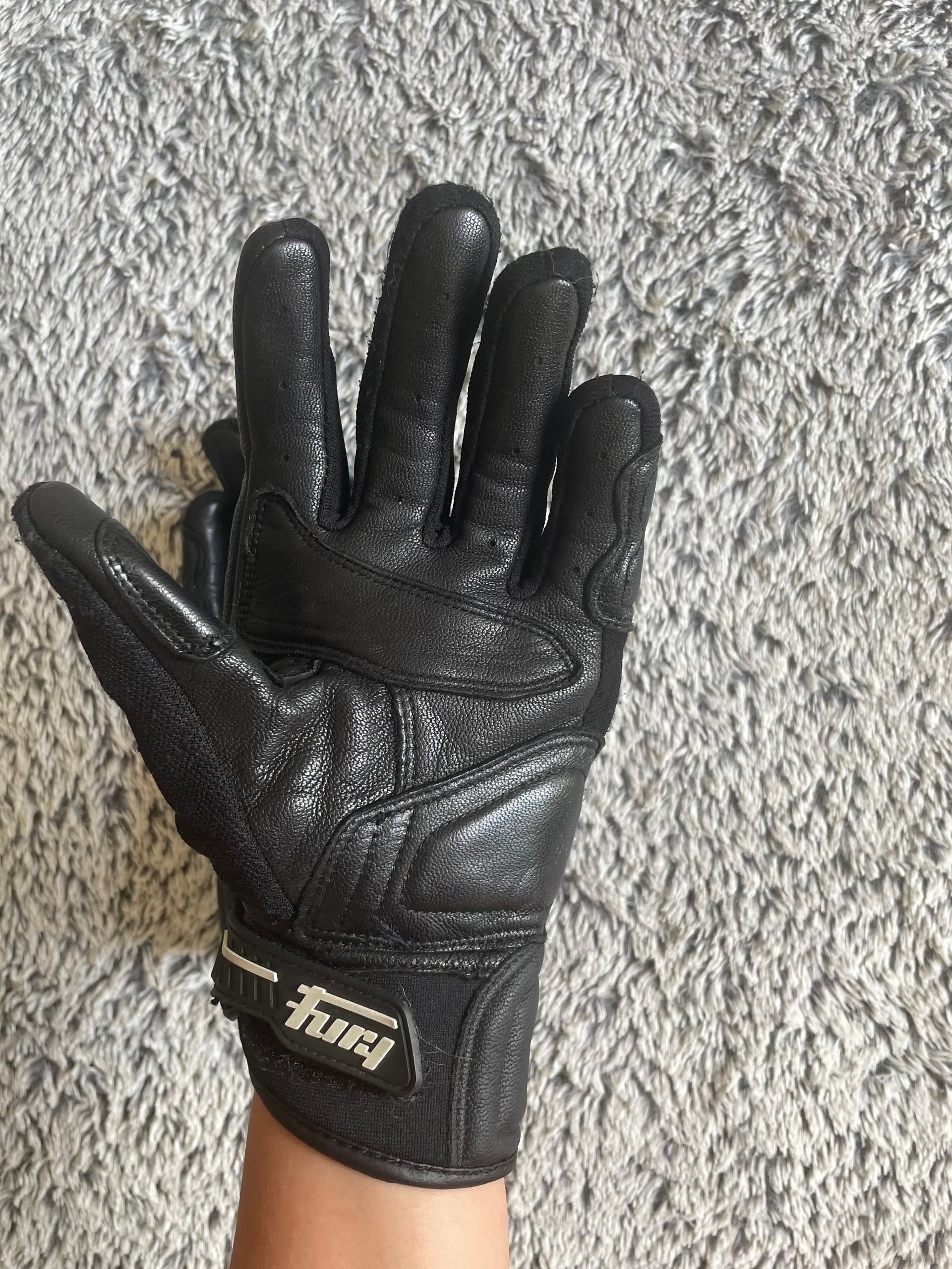 Gants court mi cuir mi tissu doublé — photo 3/4
