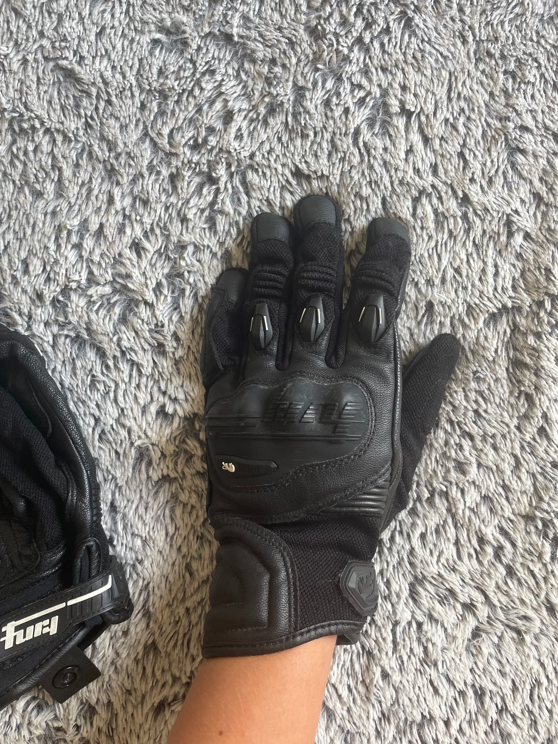 Gants court mi cuir mi tissu doublé — photo 4/4