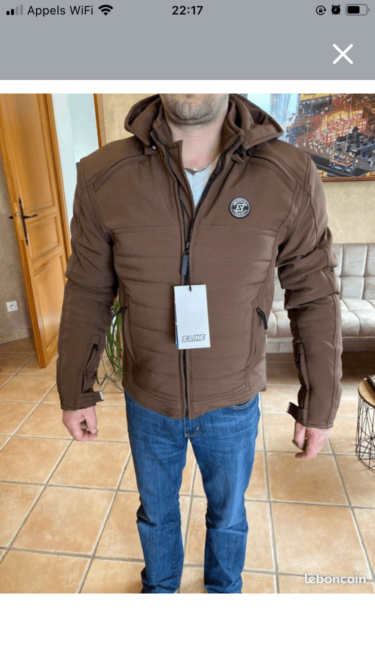 Blouson s Line taille s coque et homologué marron neuf
