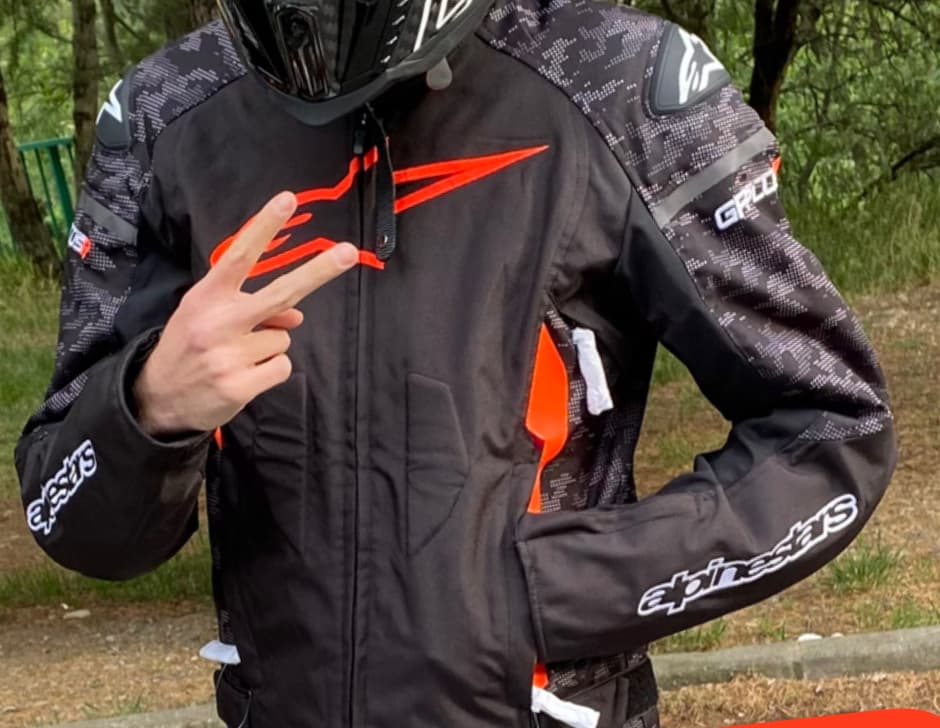 Alpinestars - Blouson T-GP Plus R V3 Noir / Camouflage Noir / Rouge fluo Taille S — photo 1/4