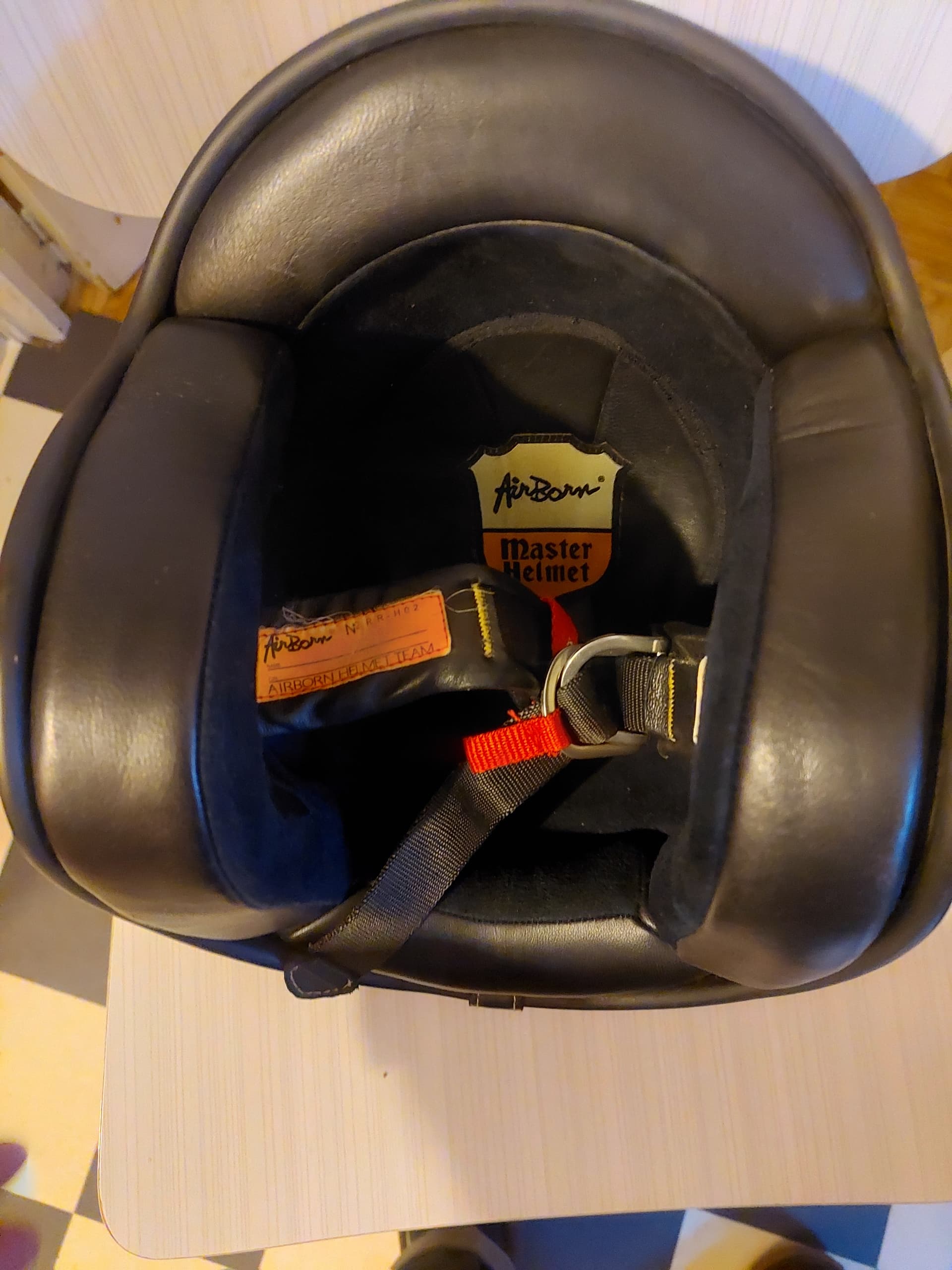 Casque Jet Airborn vintage noir en cuir — photo 2/5