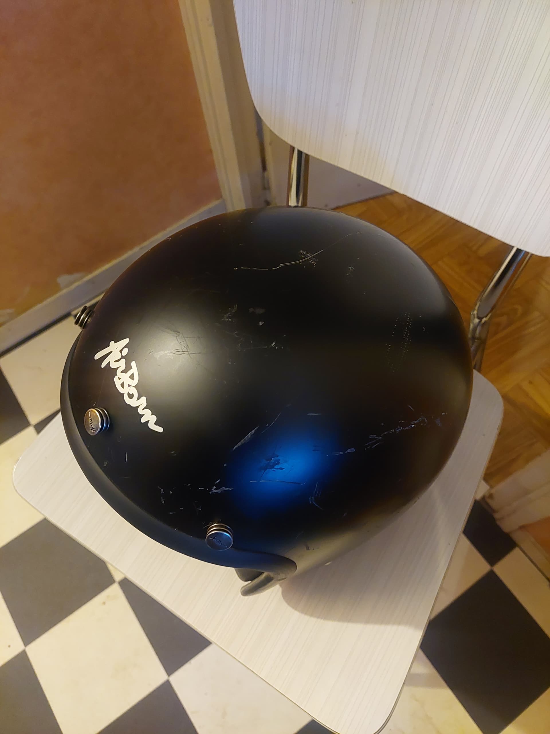 Casque Jet Airborn vintage noir en cuir — photo 3/5
