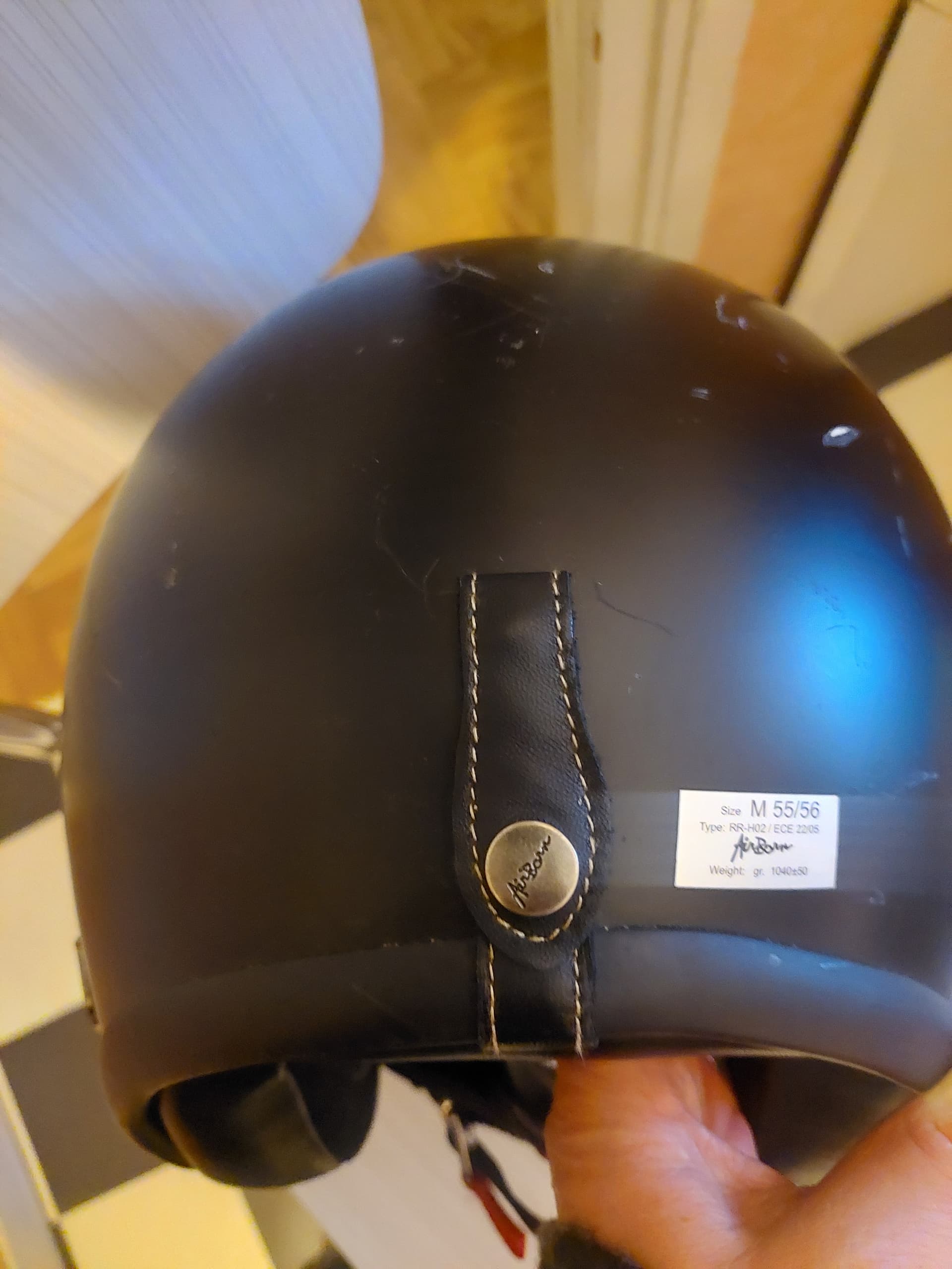 Casque Jet Airborn vintage noir en cuir — photo 5/5