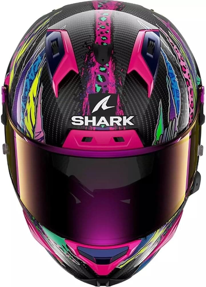 SHARK, Casque Moto Intégral Aeron Fawn Carbon Violet Yellow DVY, XL