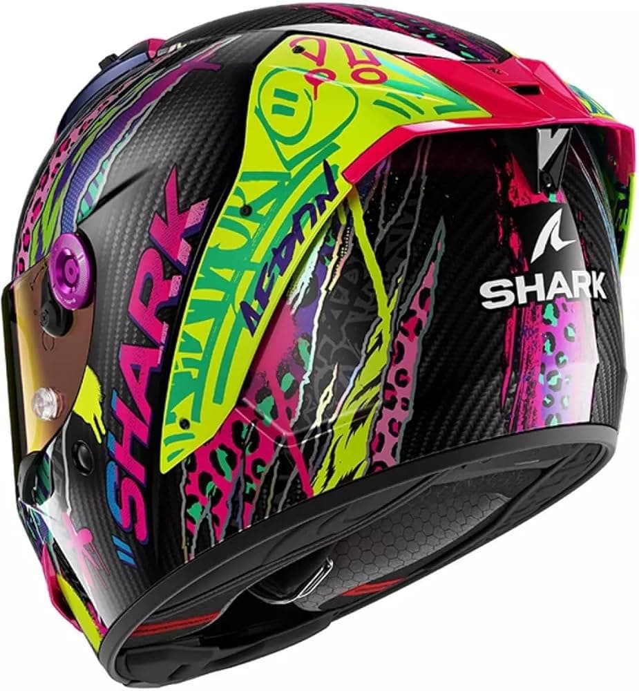SHARK, Casque Moto Intégral Aeron Fawn Carbon Violet Yellow DVY, XL — photo 2/4